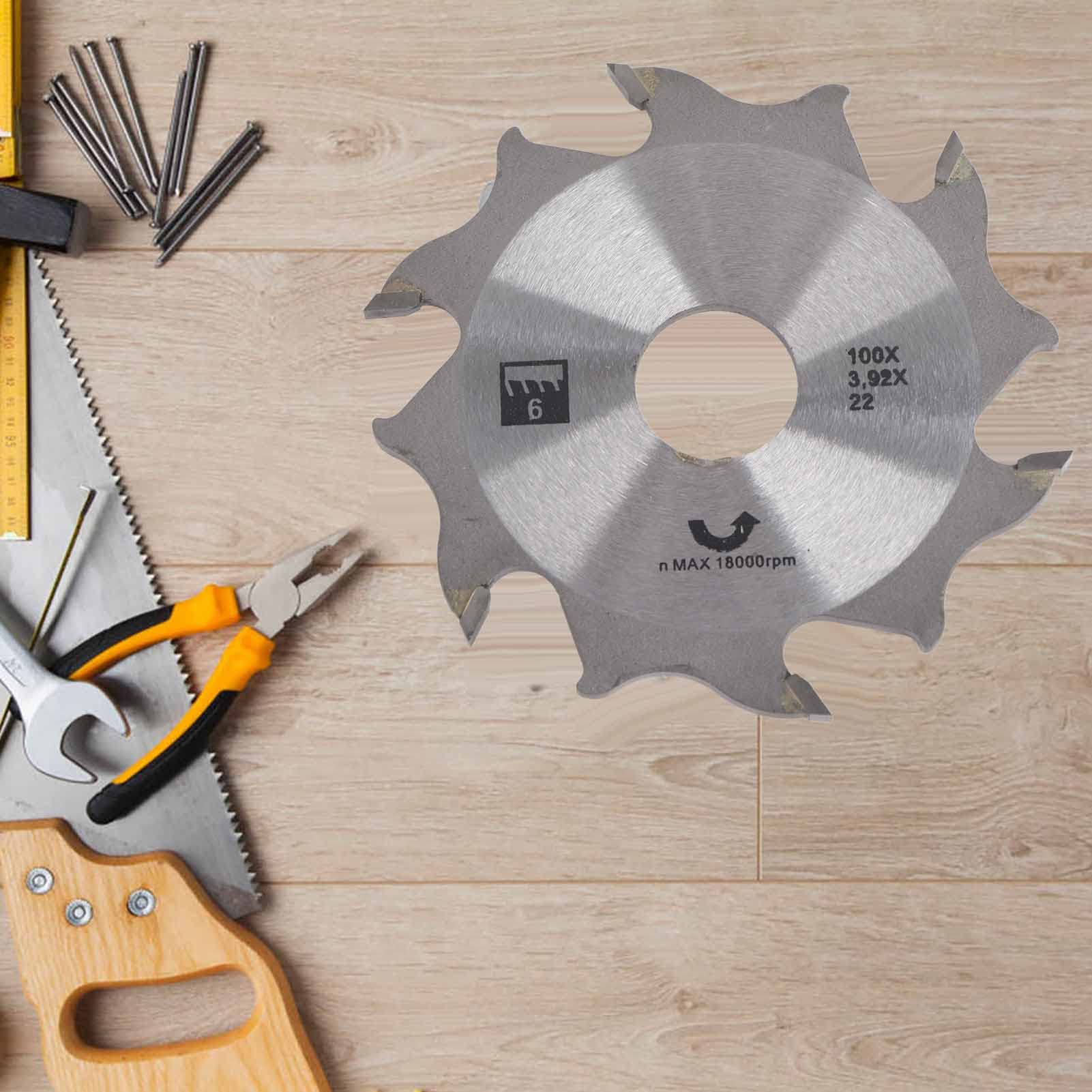 4-Inch 6-Tooth 22mm Bore Carbide Biscuit Joiner Blade - Replacement Plate Joiner Cutter for Woodworking - Perfect for Cabinet Making, Furniture Repair & DIY Projects