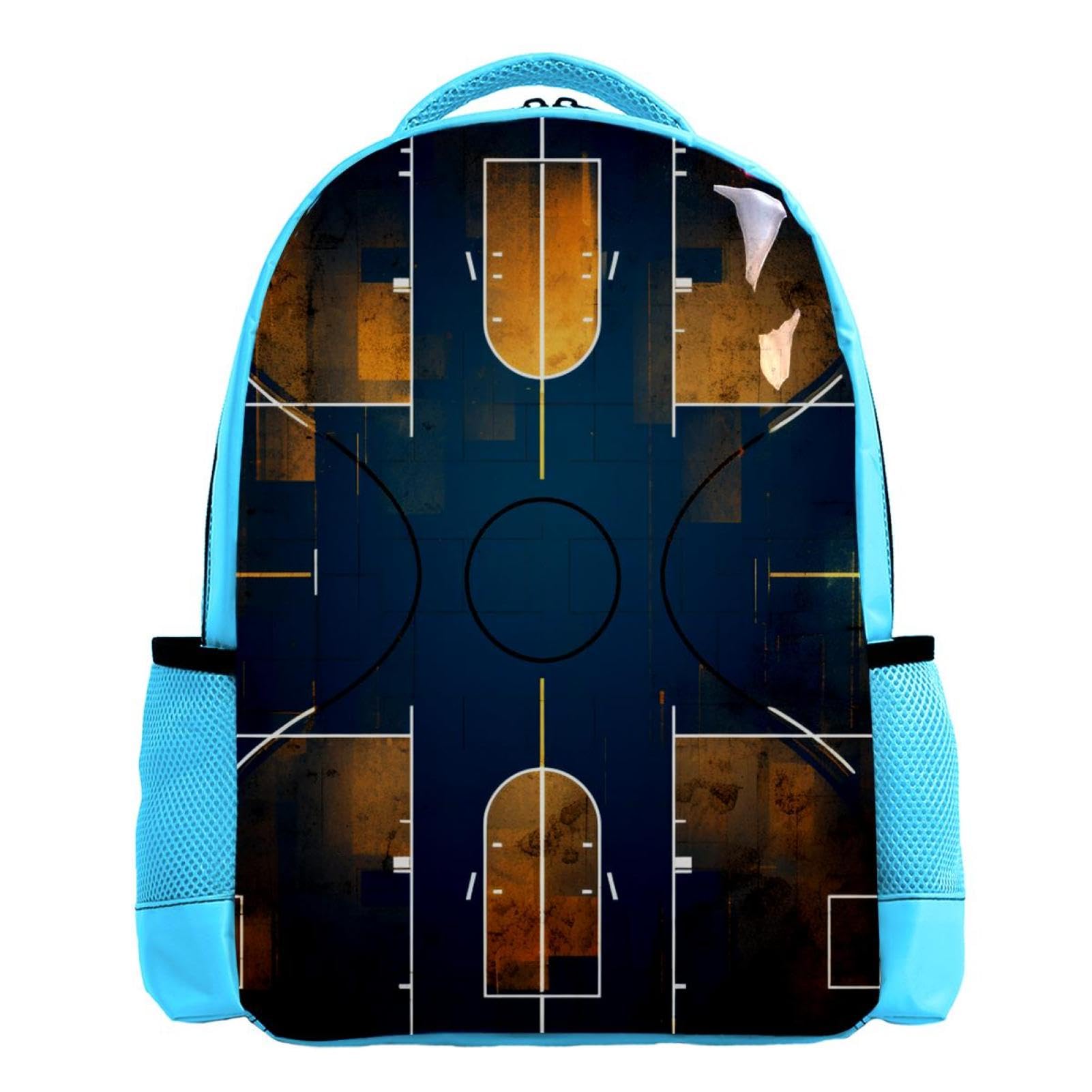 Stylish Travel Backpack for Women & Men - Durable Art Basketball Court Design Backpack for Hiking, School, Work & Daily Commute
