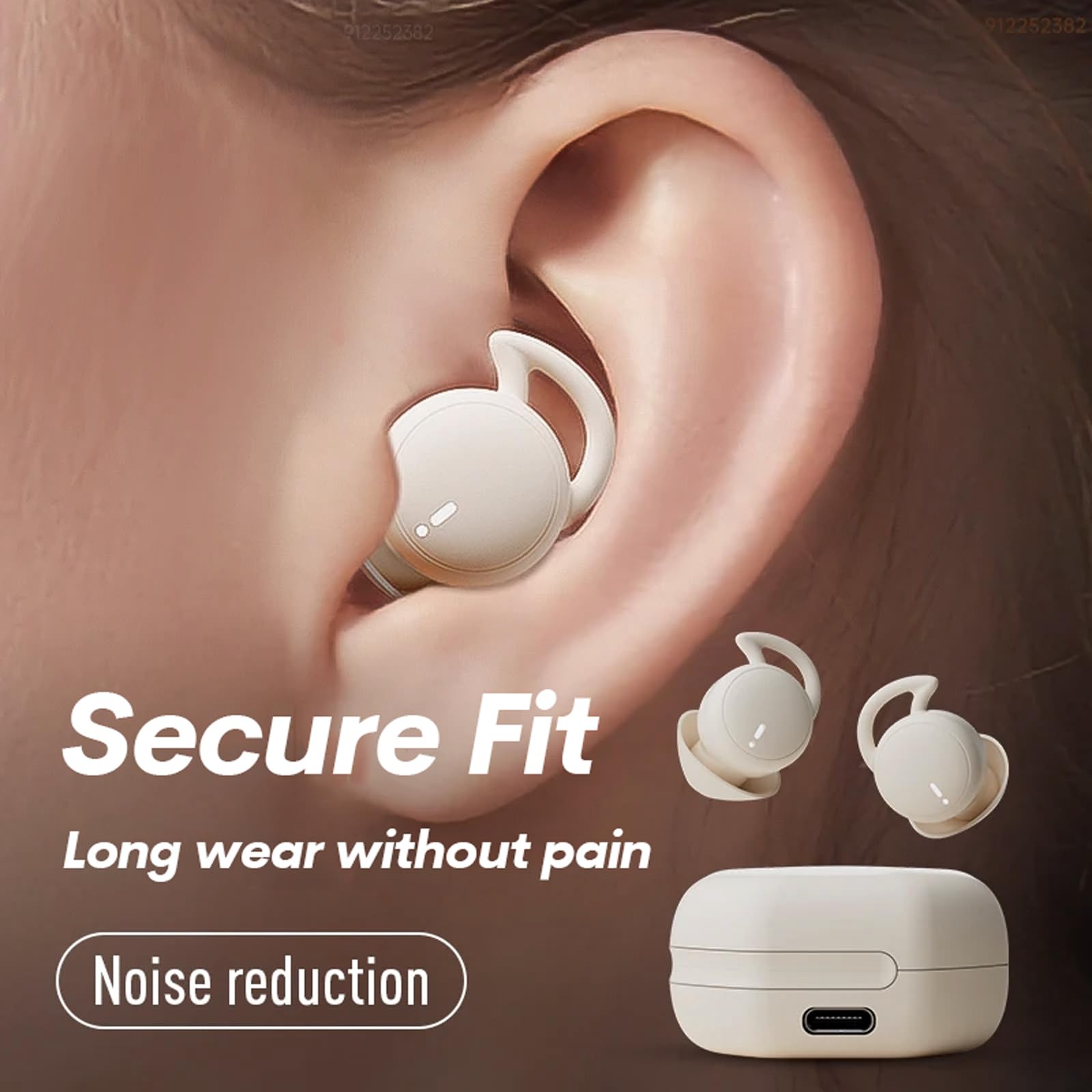 Wireless Invisible Sleep Earbuds - Smallest Bluetooth 5.3 Noise Cancelling Earphones for Side Sleepers | Comfortable Hidden Mini Earbuds for Sleeping, Working & Travel | Perfect for Night Use, Office & Airplane