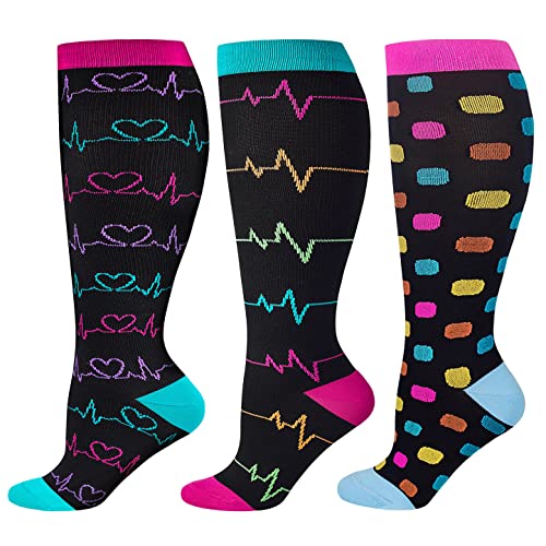 3 Pairs Purple/Green/Pink