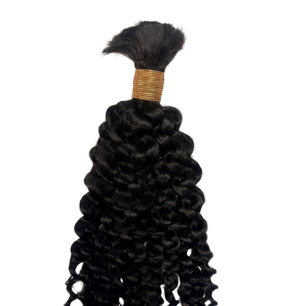 100% Human Hair Water Wave Bulk Braiding Hair for Natural Look - Perfect for Box Braids, Crochet Styles & Protective Hairstyles