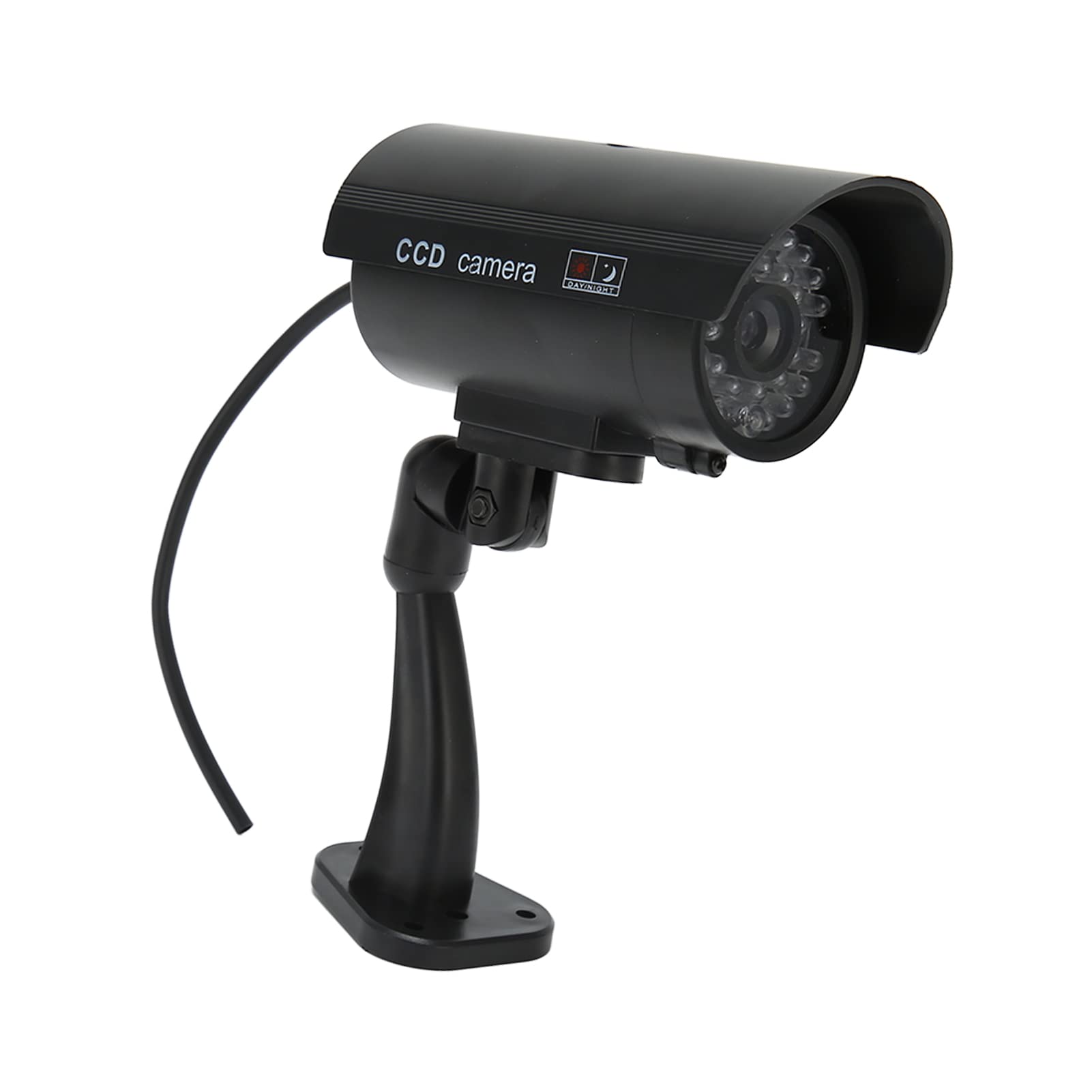 Realistic Fake Security Camera with Red Flashing Light & Warning Sticker - Dummy Surveillance Camera for Home, Office & Outdoor Use