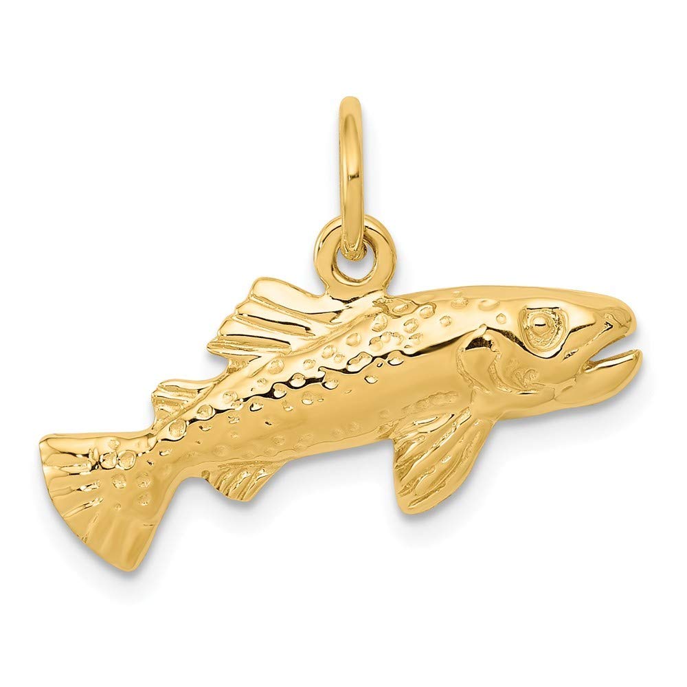 14K Yellow Gold Fish Charm Pendant - Roy Rose Jewelry | Elegant Necklace for Women, Perfect Gift for Birthday, Anniversary & Special Occasions