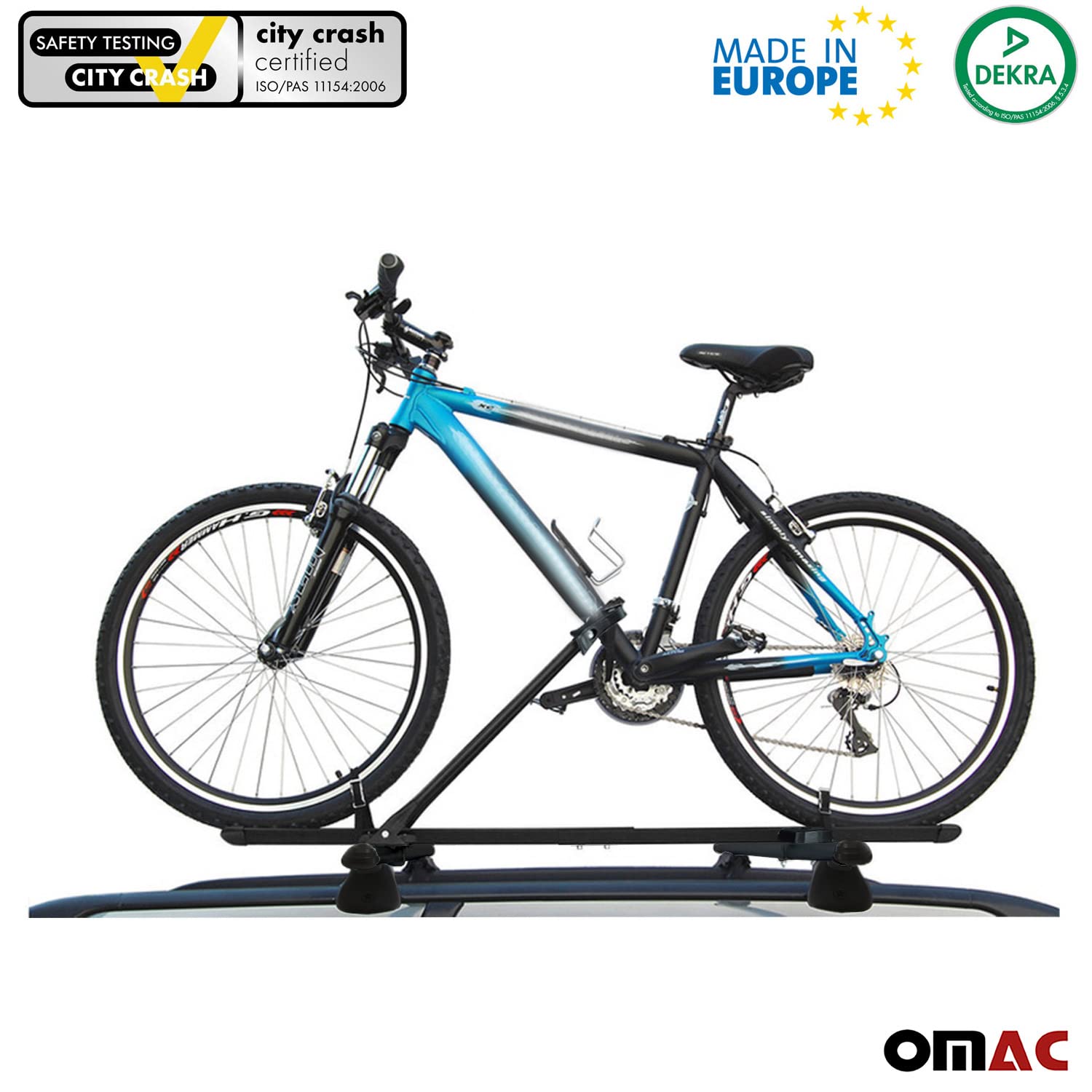 OMAC 3-Piece Black Roof Bike Rack Carrier Set for 2011-2014 VW Jetta SportWagen - Heavy Duty Car Top Bicycle Mount for Road Trips & Outdoor Adventures