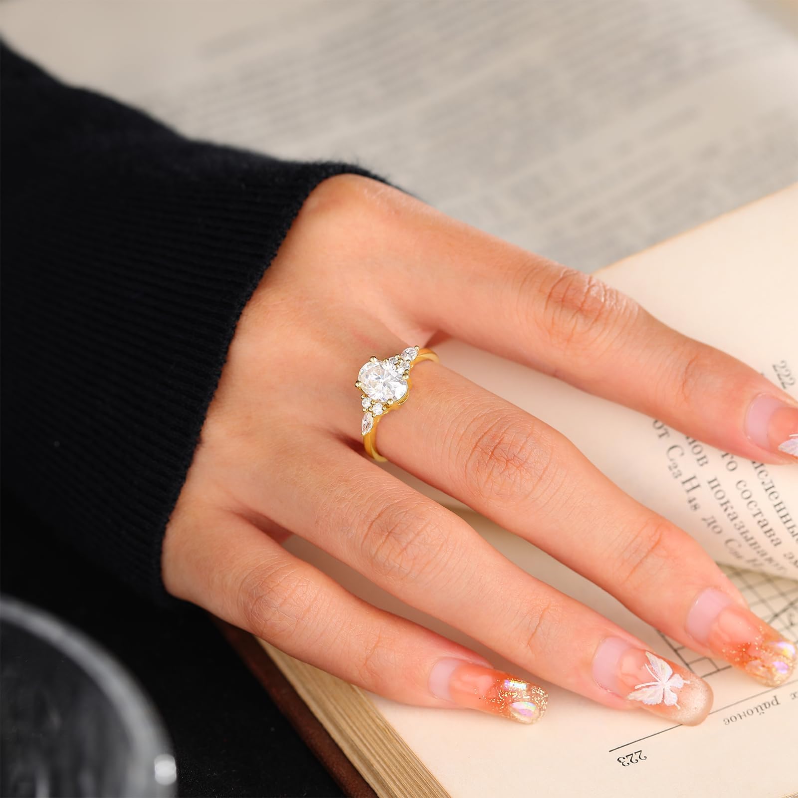 1.4 CT Oval Cut Moissanite Engagement Ring for Women - Sterling Silver Solitaire Wedding Band, Promise Ring, Size 3-10 - Perfect for Proposals, Anniversaries & Special Occasions