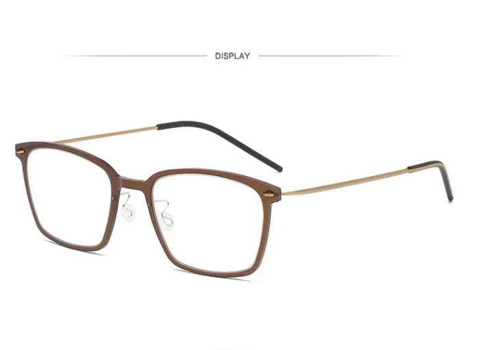 Aimee Men's Full Rim Square Screwless Titanium Eyeglasses Frame 6536 - Lightweight & Durable for Work, Reading & Everyday Use