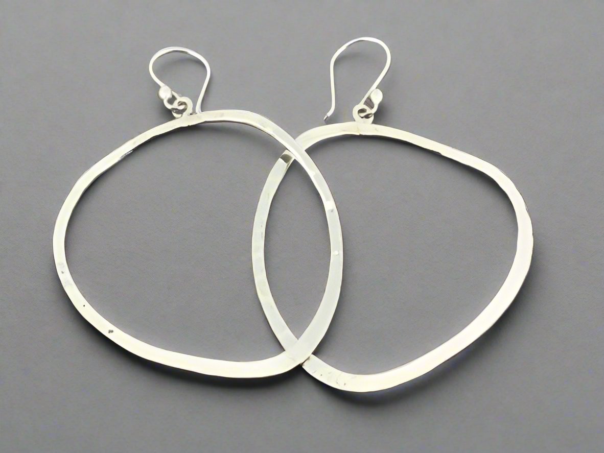 Buckled & Hammered Sterling Silver Hoop Earrings for Women - Perfect for Everyday Wear, Parties & Gifts
