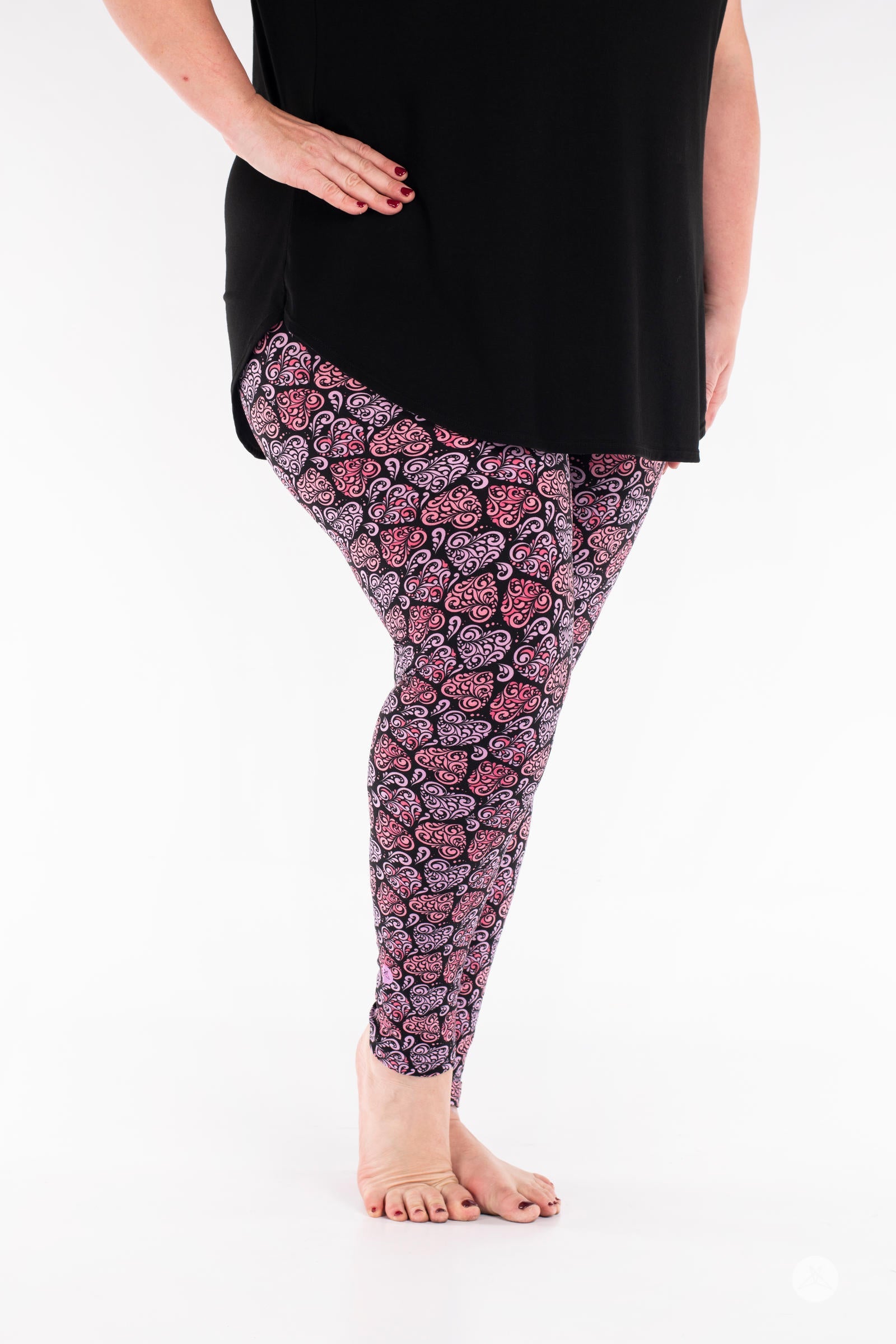 Heart to Heart Patterned Leggings for Women - Soft High Waist Yoga Pants with Stretchy Comfort - Perfect for Workout, Running, Lounge & Casual Wear