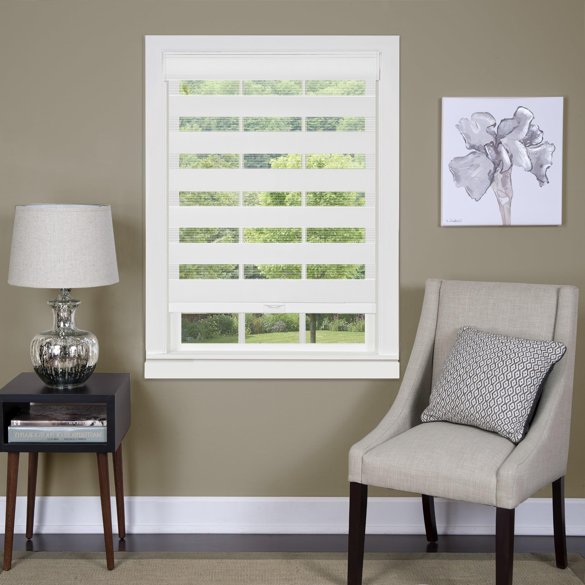 Live Life Cielo Cordless White Sheer Double Layered Window Shade 39x72 - Perfect for Bedroom, Living Room & Home Office Light Filtering