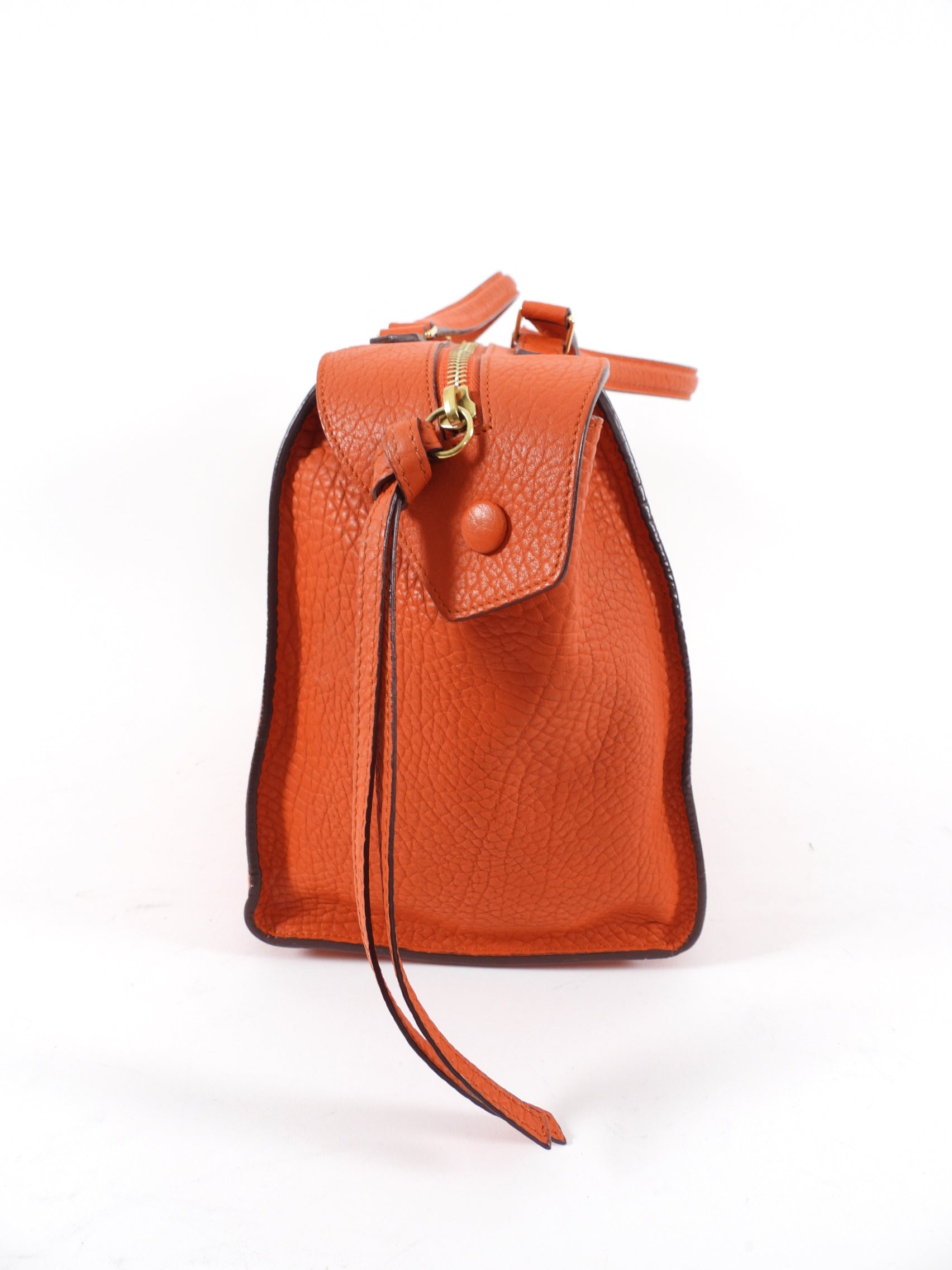 Celine Small Ring Bag in Orange Grained Leather - Luxury Crossbody Purse for Women, Perfect for Date Night & Evening Events