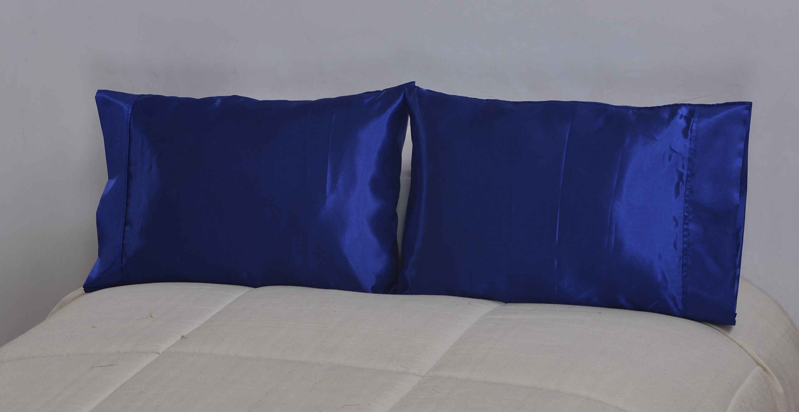 Silky Satin Pillowcase Set of 2 - Super Strong & Wrinkle-Free for Queen Bed | Home & Travel Use