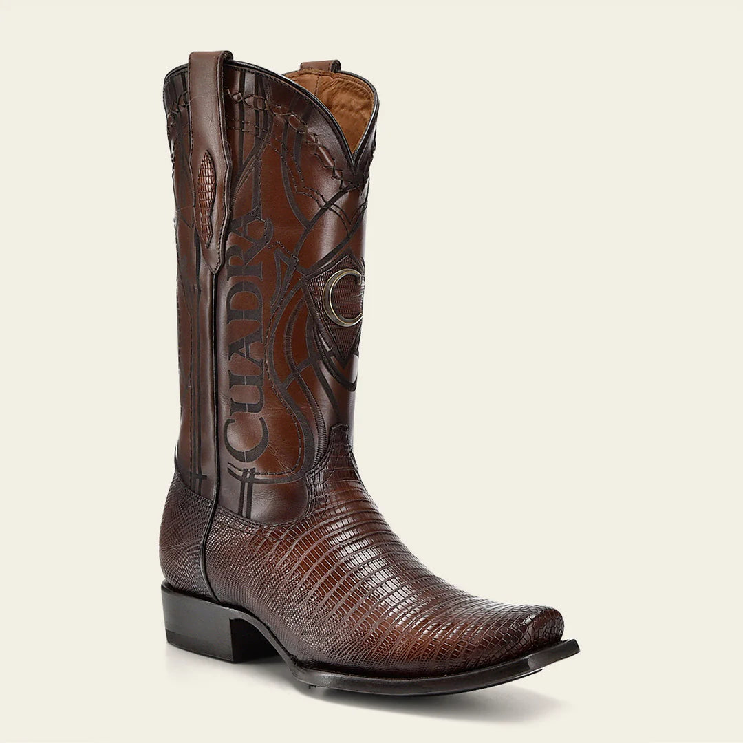 1J1NLT Men's Western Cowboy Boots - Genuine Lizard Leather, Honey Brown - Perfect for Rodeo, Country Music Festivals & Casual Wear