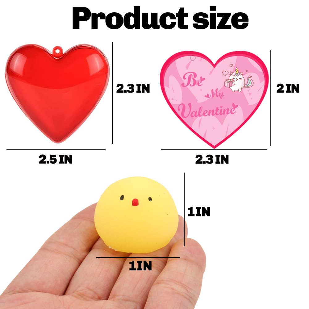 28 Pcs Mochi Squishies Toys - Kawaii Heart-Shaped Stress Relief Squishy for Kids, Boys & Girls - Perfect for Easter Egg Hunt Basket Stuffers, Party Favors & Sensory Play