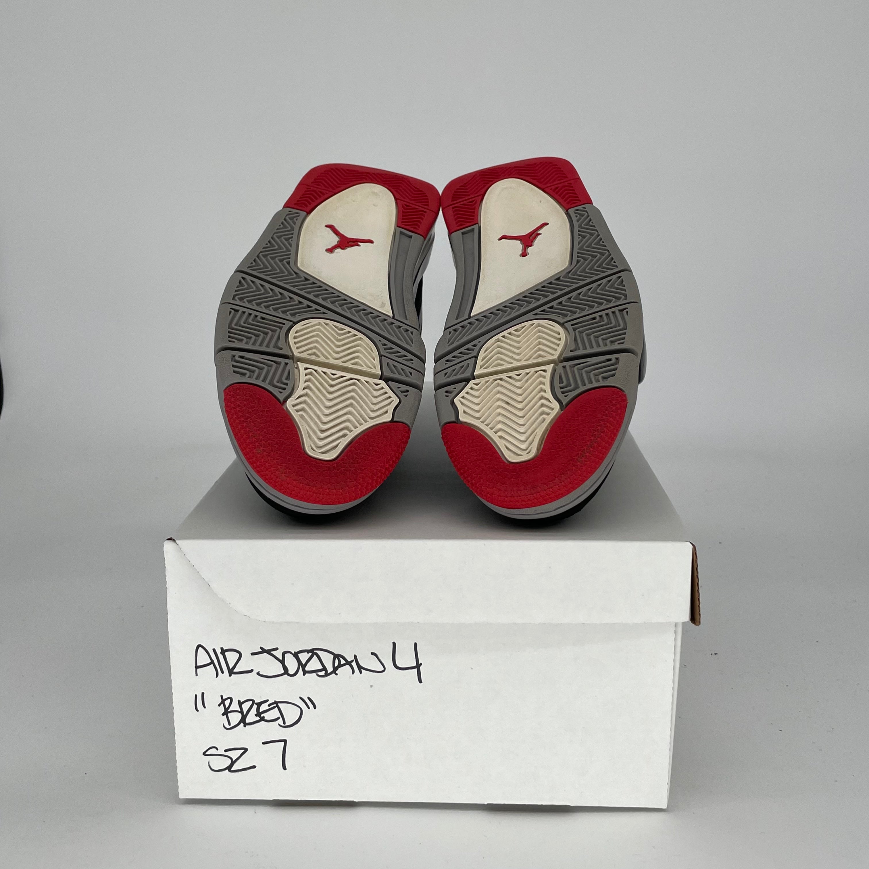 Original Air Jordan 4 Retro 'Bred' Men's/Women's Size 7/8.5W Black/Red 408452-060 - Basketball Shoes for Streetwear & Sneaker Collection