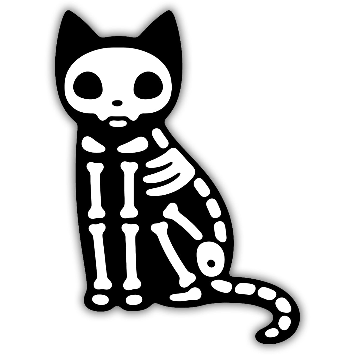 Funny Skeleton Cat Car Magnet - Halloween Decoration for Vehicles, Fridge & Metal Surfaces - Perfect for Spooky Season & Car Enthusiasts