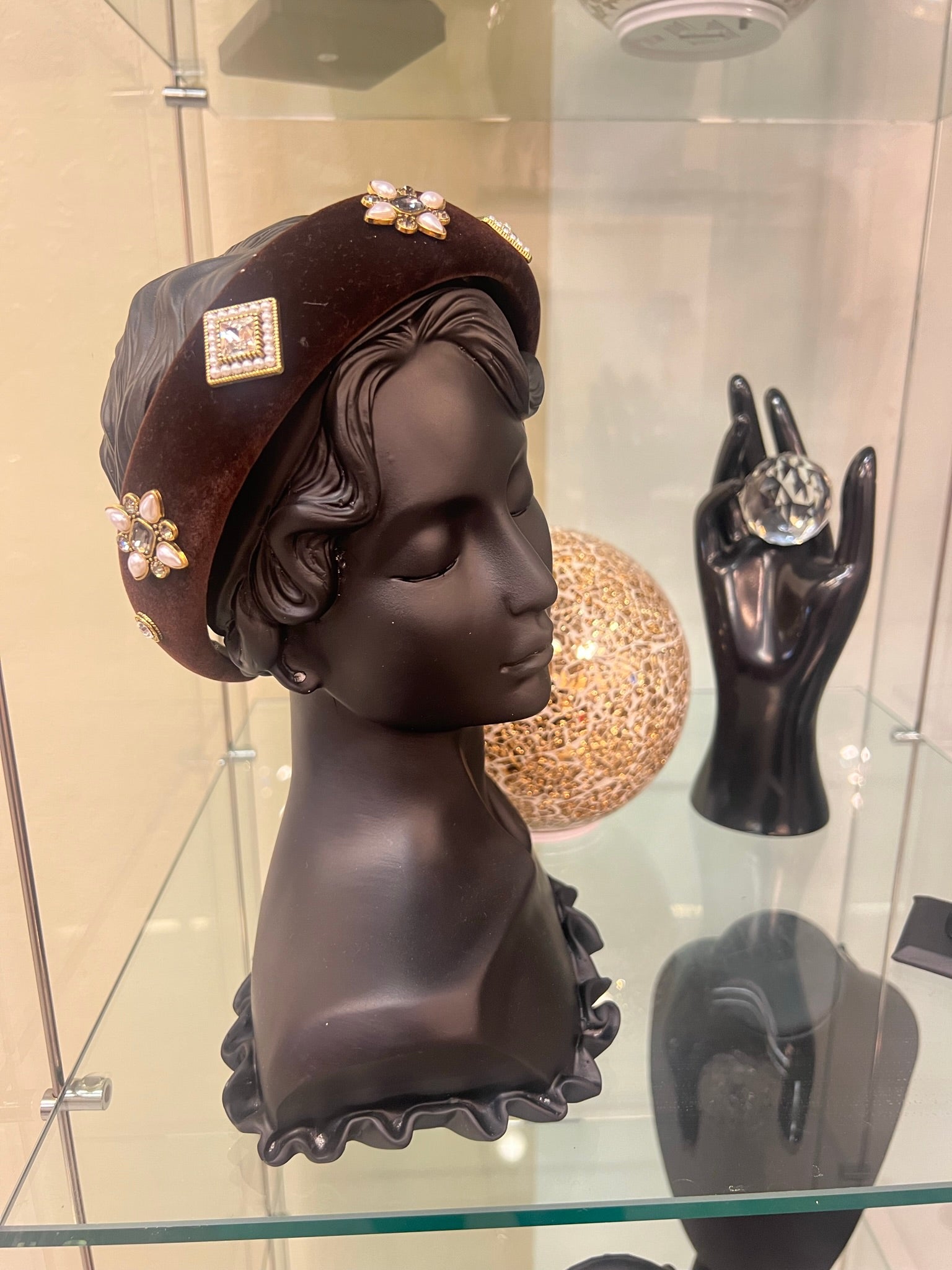 Ella Brown Velvet Princess Headband for Girls - Elegant Hair Accessories for Weddings, Parties & Special Occasions