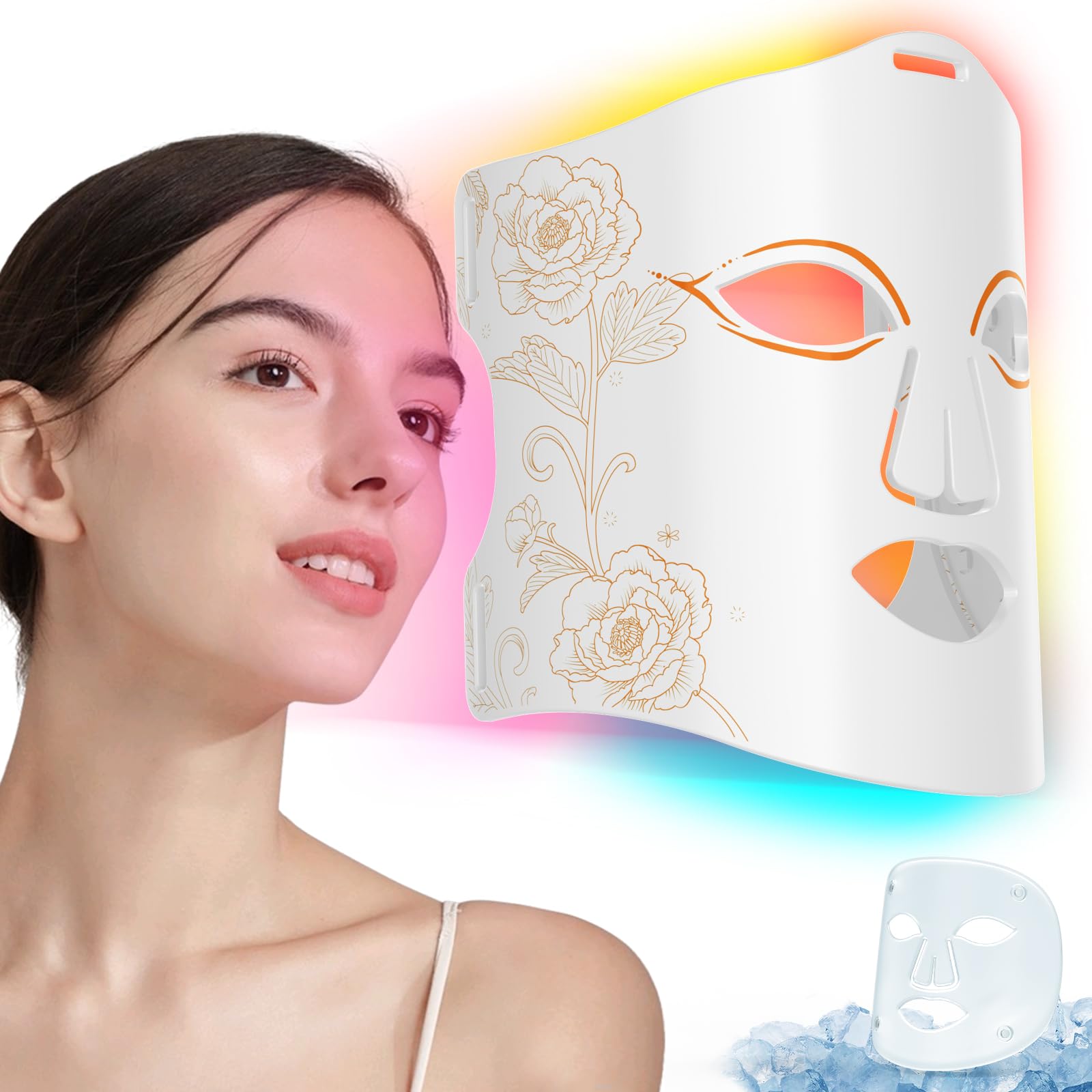 Red Light Therapy Mask for Face - 2-in-1 Ice Pack & LED Light Therapy with 7+1 Near Infrared, Portable Rechargeable Anti-Aging Device for Wrinkles & Skin Rejuvenation | Perfect for Home Spa, Post-Procedure Care & Daily Skincare Routine