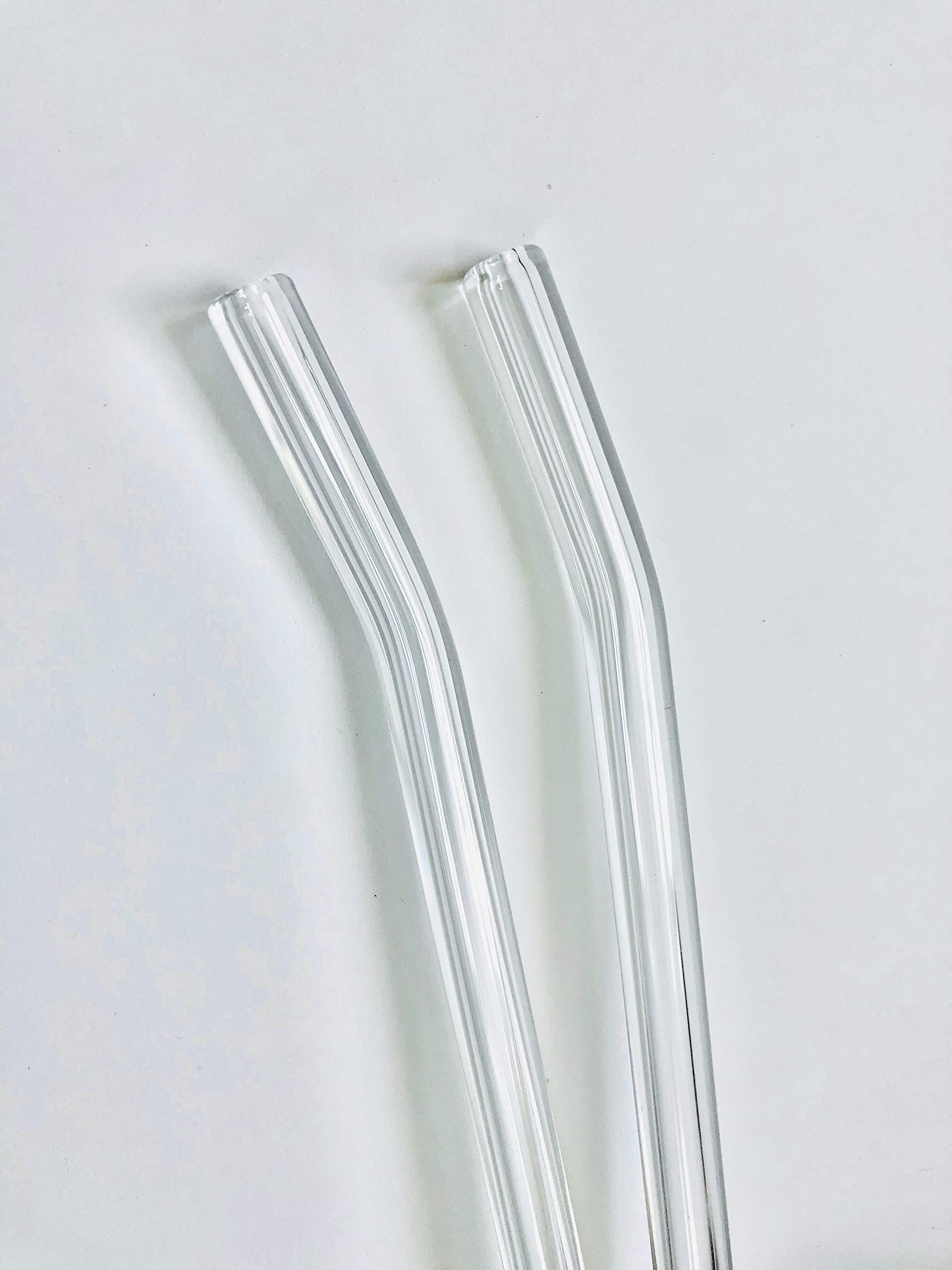 Eco-Friendly Clear Glass Straws - Reusable, Customizable & Bent Drinking Straws for Smoothies, Cocktails, Iced Coffee & Home/Office Use - Perfect Gift Idea