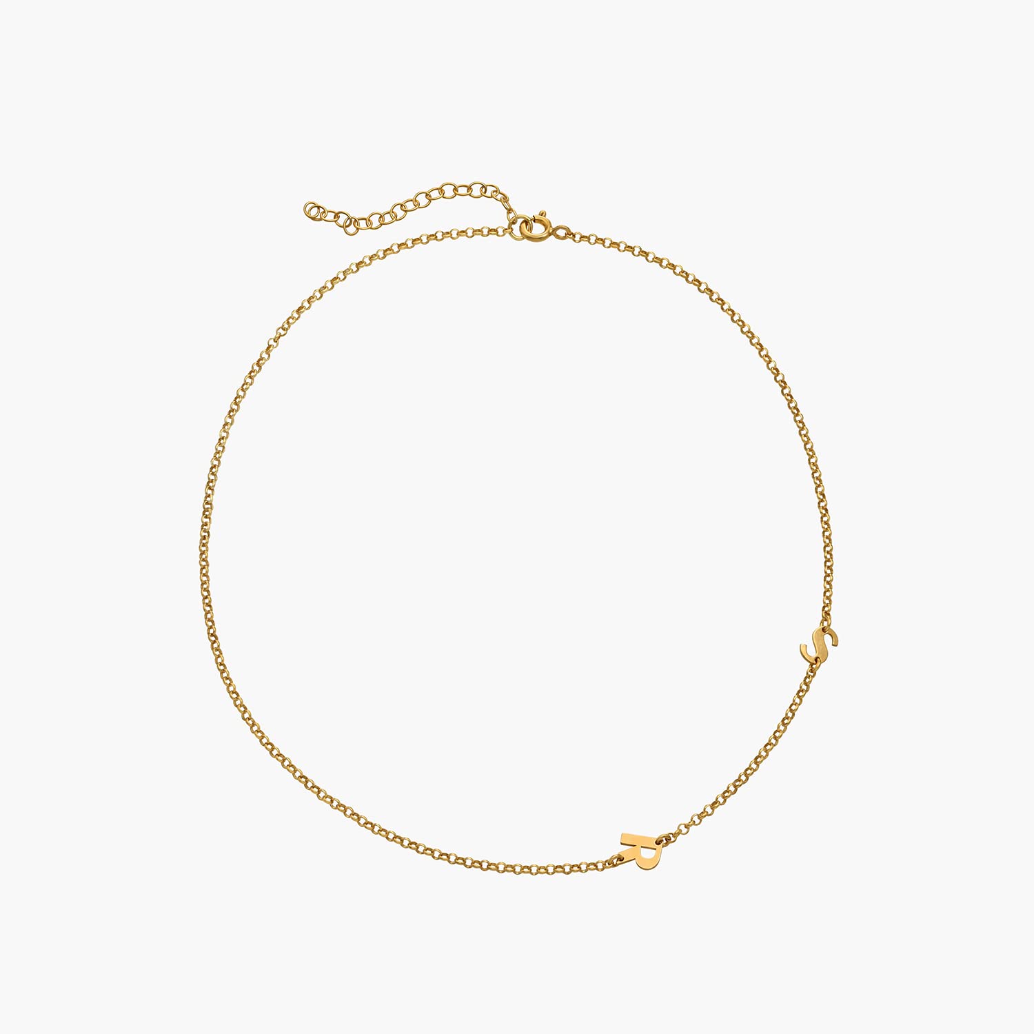 Oak & Luna Mini Initial Choker Necklace - Sterling Silver/Gold Plated/Rose Gold Plated/Gold Vermeil - Dainty Personalized Jewelry for Women, Mothers, Gifts for Her - Perfect for Everyday Wear, Birthdays & Special Occasions