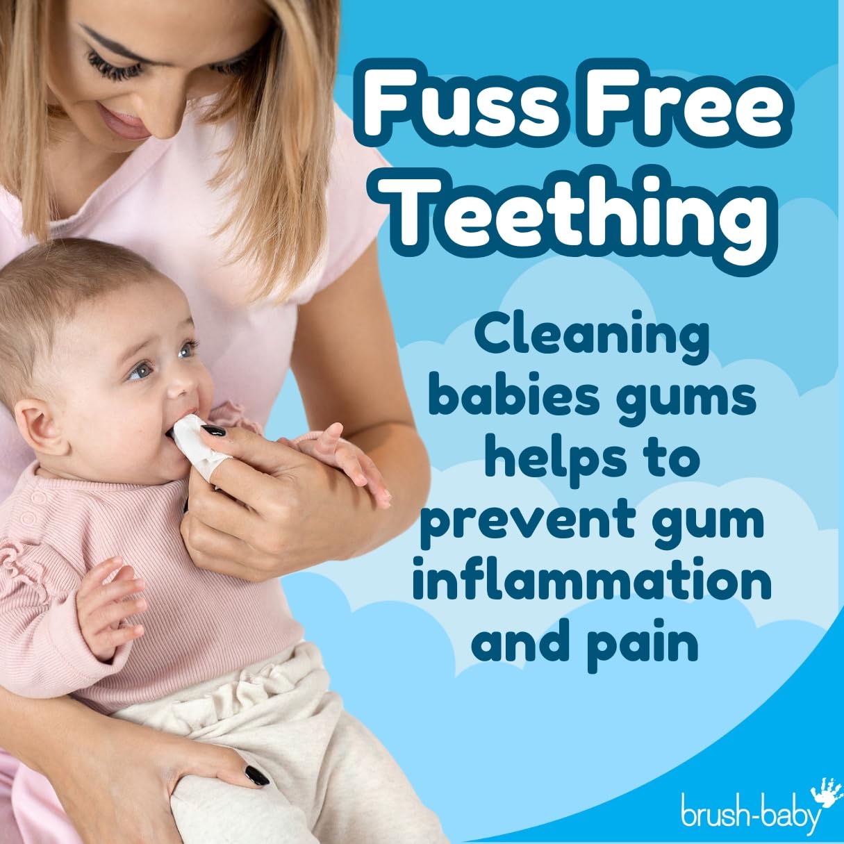 Organic Baby Teething Wipes for Infants & Toddlers (0-24 Months) - Natural Pain Relief, Tooth Decay Prevention & Fresh Breath - 28 Finger Dental Wipes for On-the-Go Soothing & Oral Care