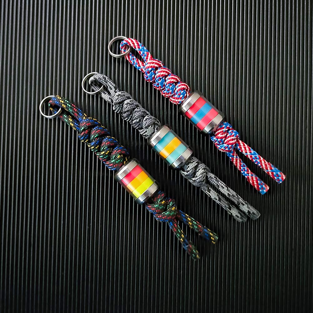 RovyVon Ti Firefly EDC Titanium Bead - Premium Paracord Bead for Keychain, EDC Knife & Flashlight (Orange-Blue-Orange) - Perfect for Outdoor Adventures, Survival Gear & Everyday Carry Essentials