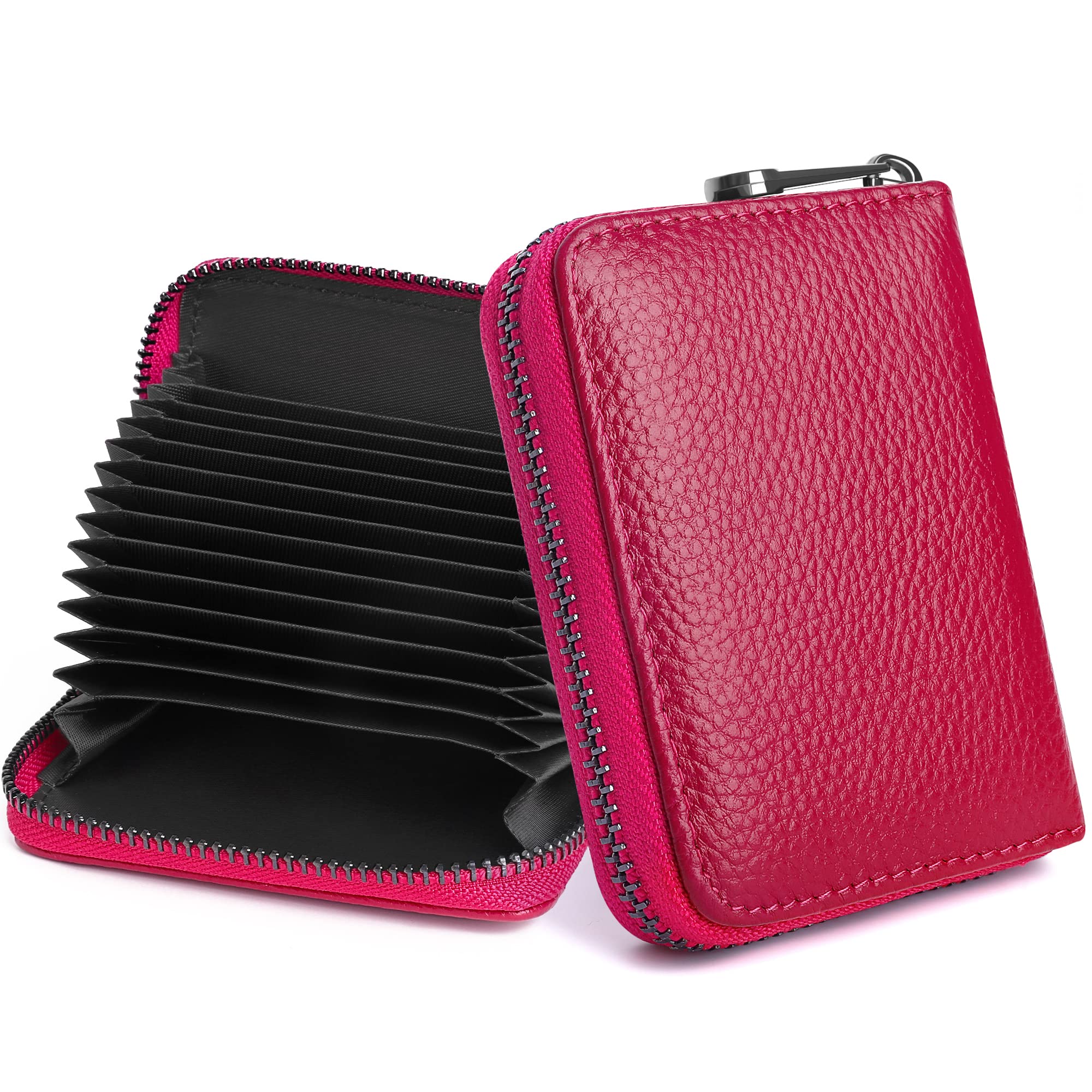 Genuine Leather RFID Blocking Credit Card Holder for Women - Slim Accordion Wallet with Multiple Card Slots | Perfect for Travel, Business & Everyday Use