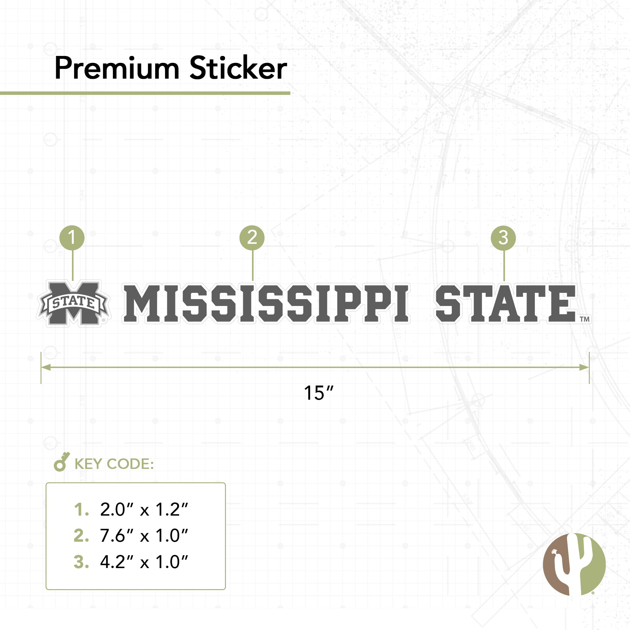 Mississippi State University Bulldogs MSU Hail State Vinyl Decal Sticker - 15 Inch Waterproof Laptop, Water Bottle, Car, Scrapbook Decoration for College Fans & Alumni