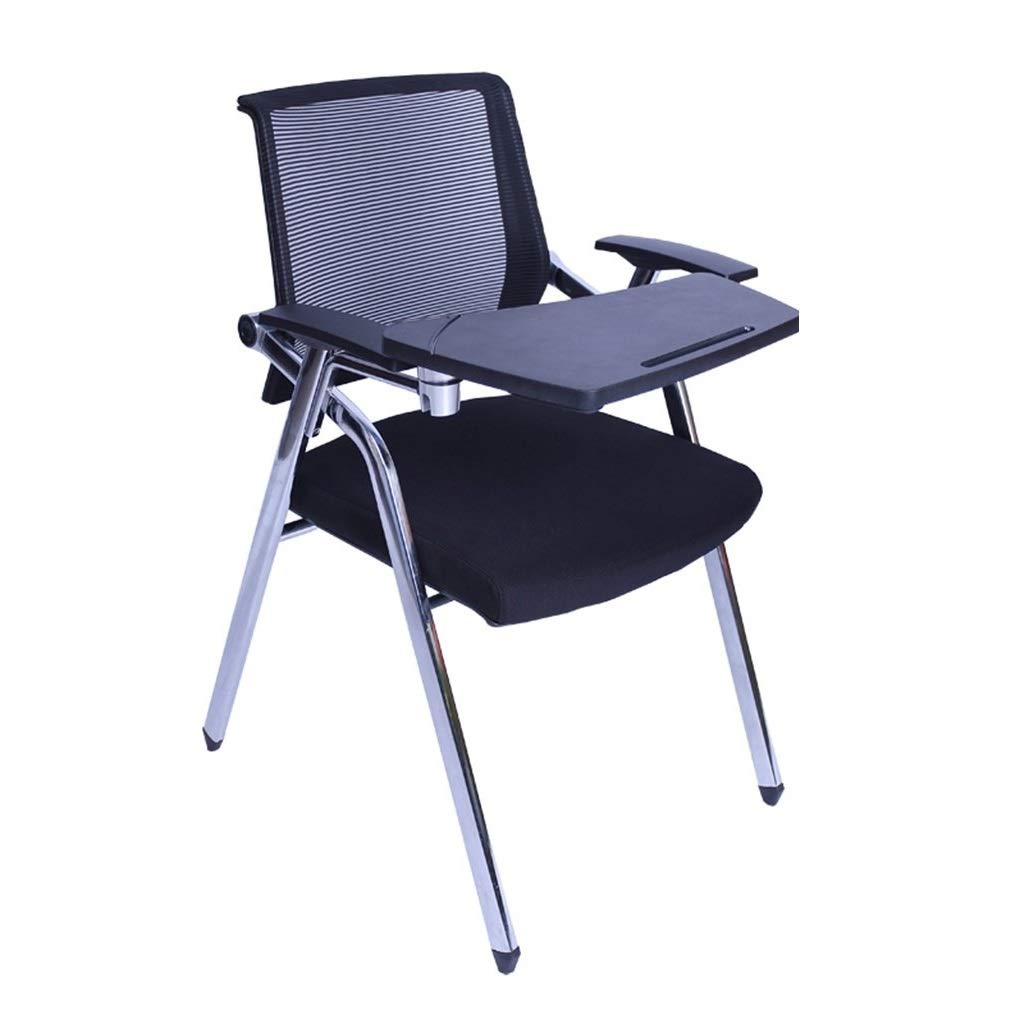 Ergonomic Video Game Chair with Adjustable Armrest & Writing Board - Foldable Training & Conference Chair for Students, Office & Gaming - Black Plastic Base (49.5x98.7cm) - Perfect for Esports, Online Classes & Home Office Workspace