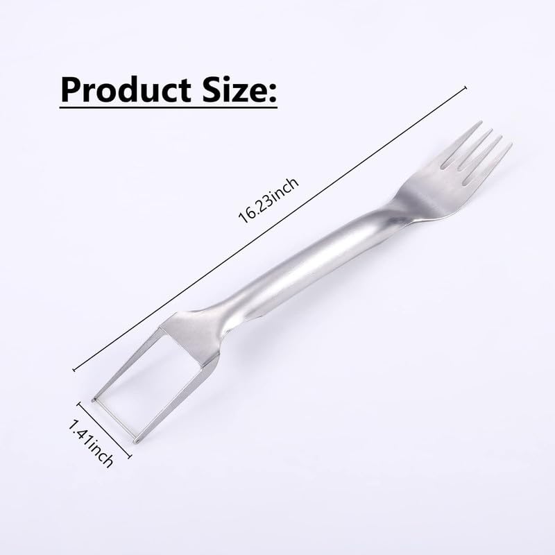 2024 Stainless Steel 2-in-1 Watermelon Cutter & Slicer - Dual Head Fruit Knife Fork for Easy Melon Cutting - Portable Kitchen Tool for Summer BBQs, Picnics & Home Use