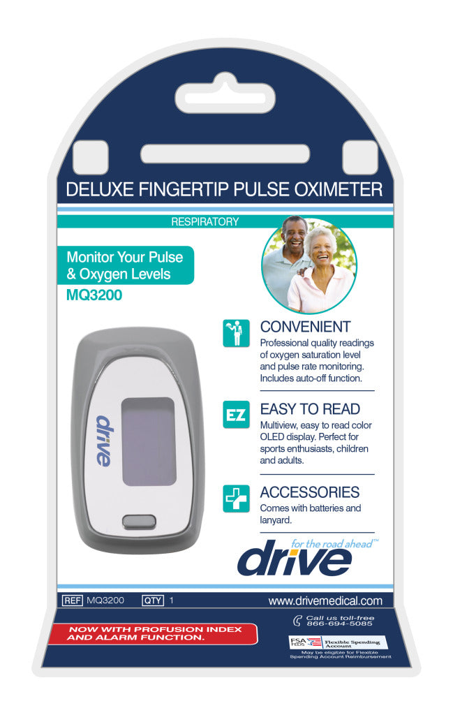View SPO Deluxe Pulse Oximeter - Fingertip Blood Oxygen Monitor with Heart Rate & SpO2 Tracking - Perfect for Home Use, Fitness, and Travel