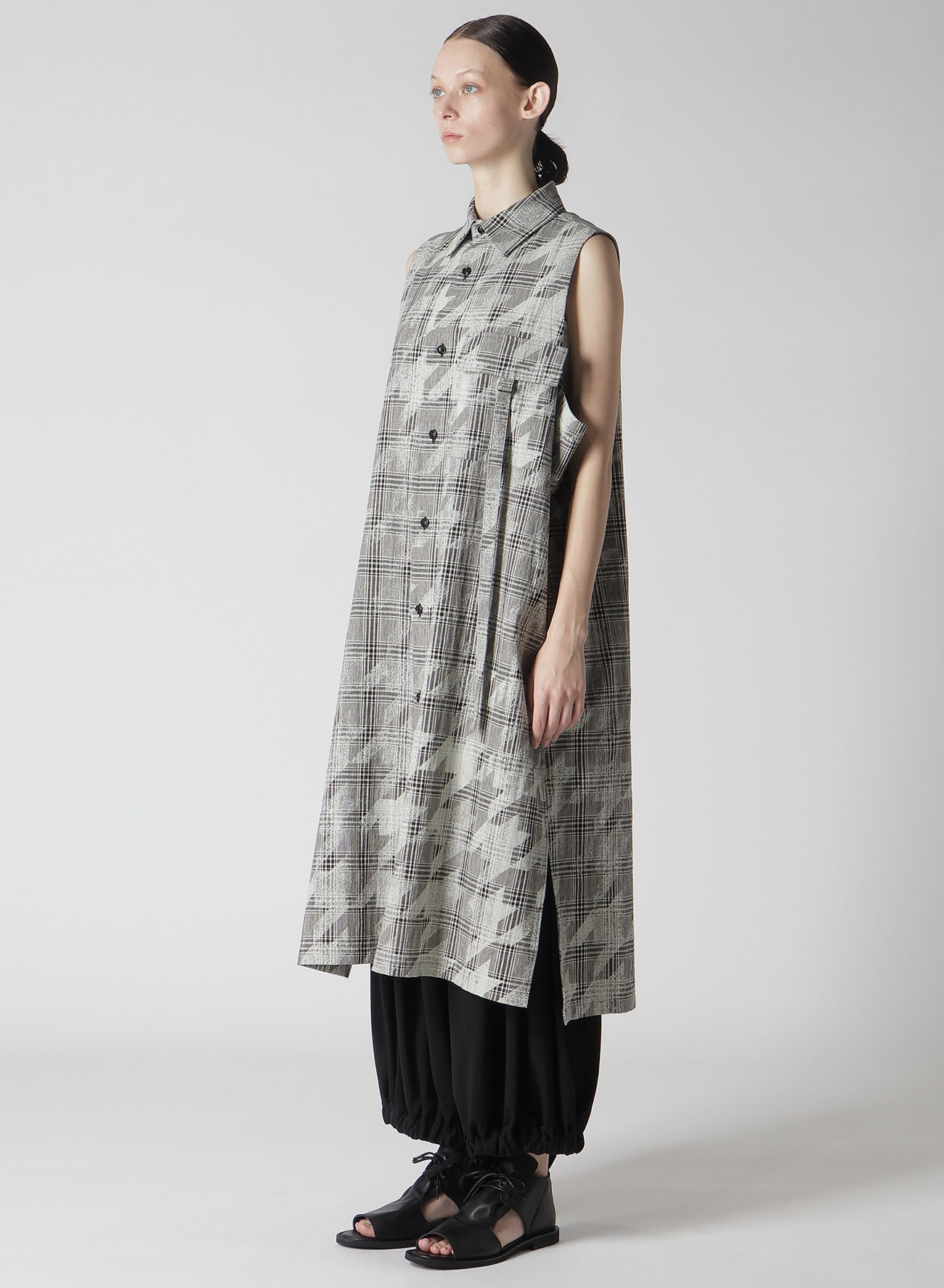 Stylish Cotton Linen Plaid Houndstooth Sleeveless Shirt Dress for Women | Casual Summer Dress for Outings, Beach, and Office Wear