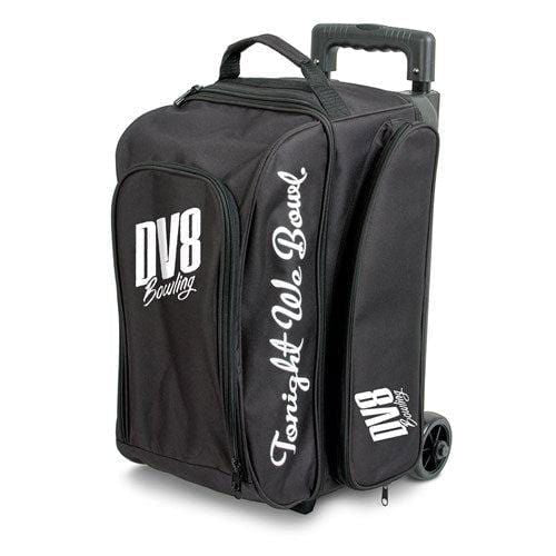 DV8 Freestyle Double Roller Black Bowling Bag - Heavy Duty 2 Ball Rolling Tote for League & Tournament Bowlers - Perfect for Travel & Storage