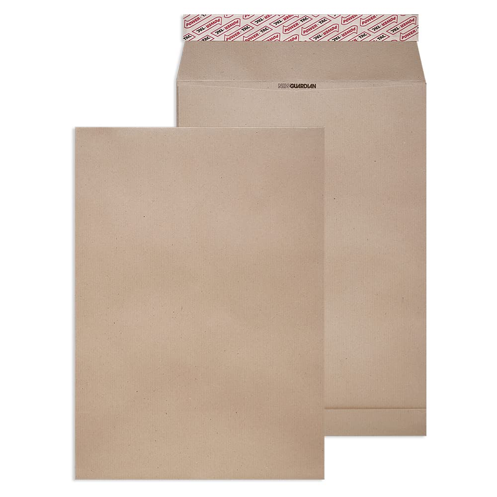 Heavyweight Peel & Seal Gusset Envelopes 25mm 130gsm - C4 Manila Security Mailing Envelopes (Pack of 100) for Business Documents, Legal Mail & Secure Shipping