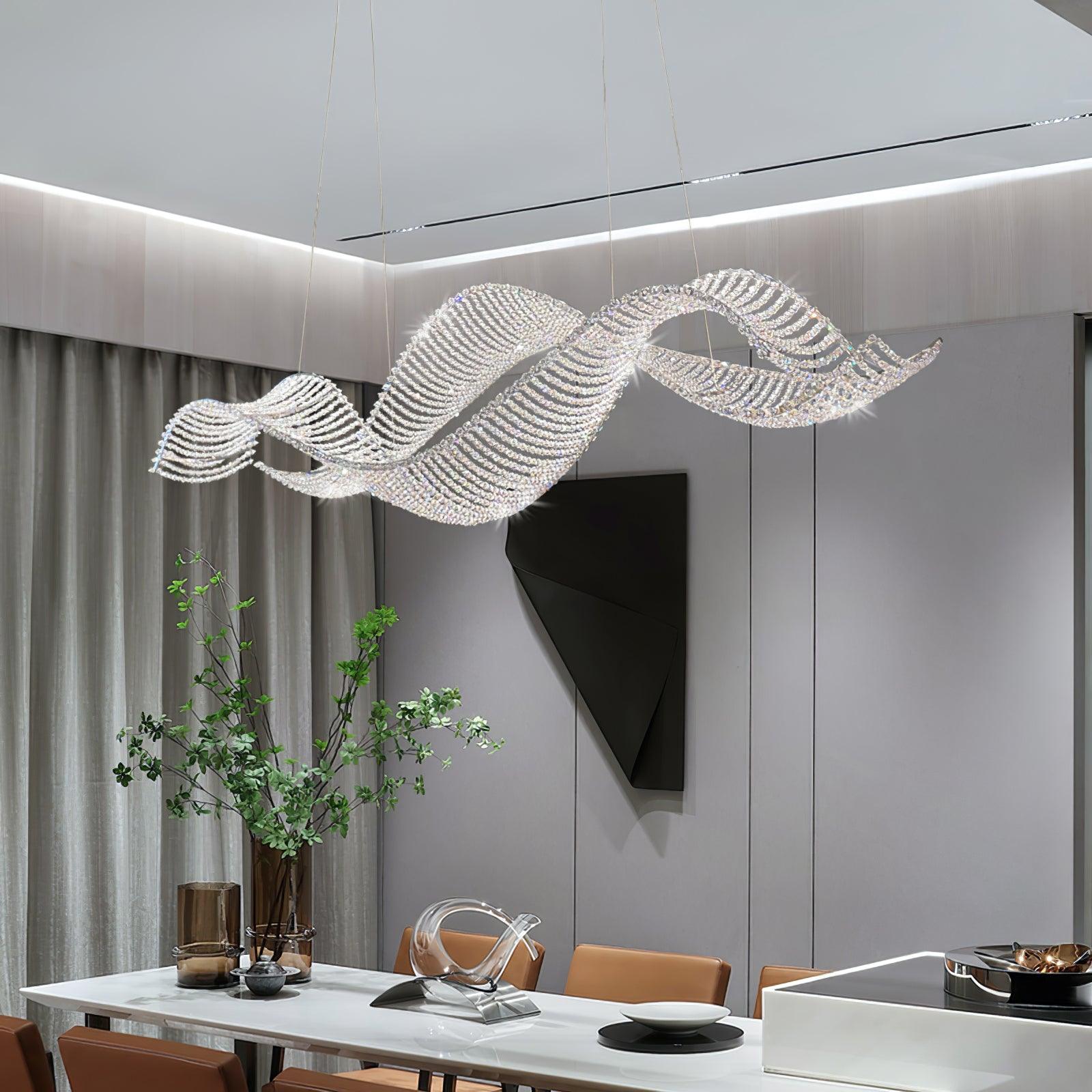 Alon Chandelier - Modern Crystal Ceiling Light Fixture for Dining Room, Living Room & Bedroom | Elegant Home Decor Lighting