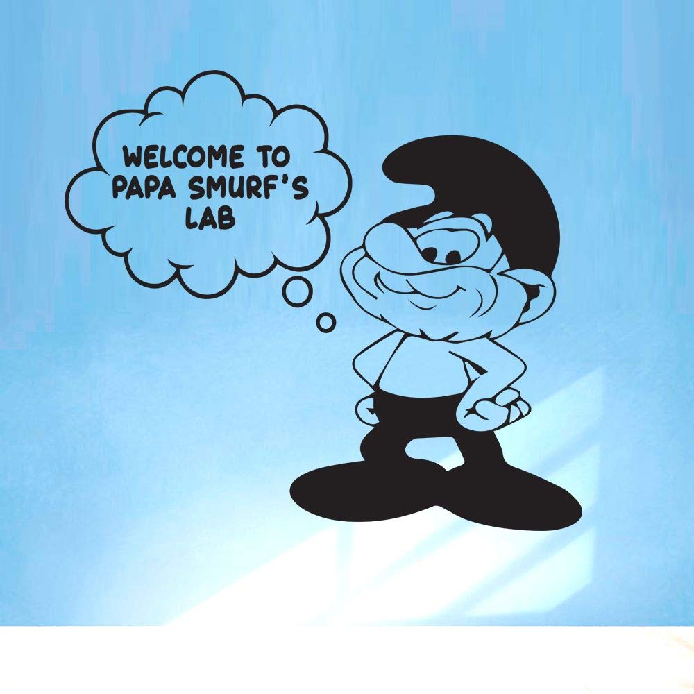 Papa Smurf's Lab Smurfs Cartoon Wall Sticker Decal - 30x30 Inch Vinyl Wall Art for Kids Room, Bedroom, Nursery & Kindergarten - Fun Home Decor for Girls & Boys - Perfect for Themed Parties & Playrooms