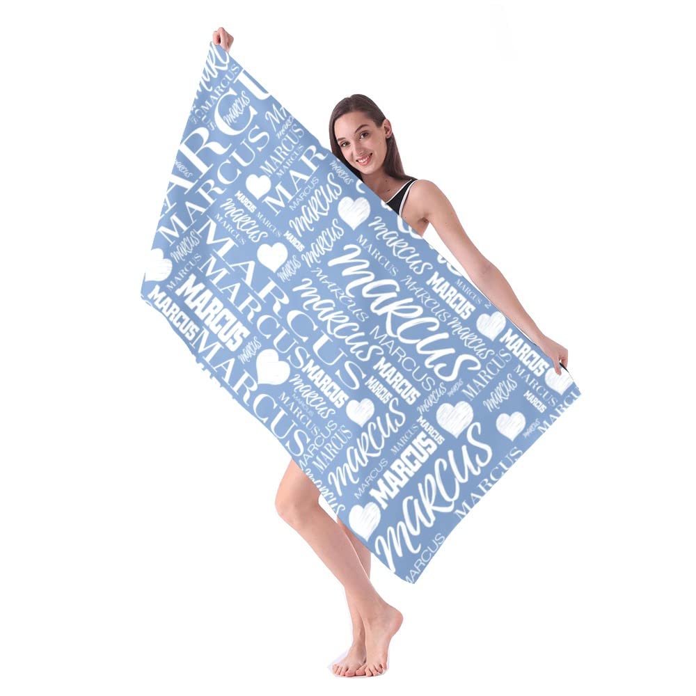 Personalized Beach Towels with Names - Custom Microfiber Travel, Pool & Bath Towels for Kids, Adults, Boys & Girls (Baby Blue) - Perfect for Summer Vacations, Beach Trips & Poolside Relaxation
