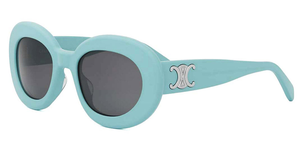 Celine CL40312U Blue Triomphe Round Sunglasses for Women - UV Protection & Fashion Eyewear - Perfect for Beach, Driving & Outdoor Activities