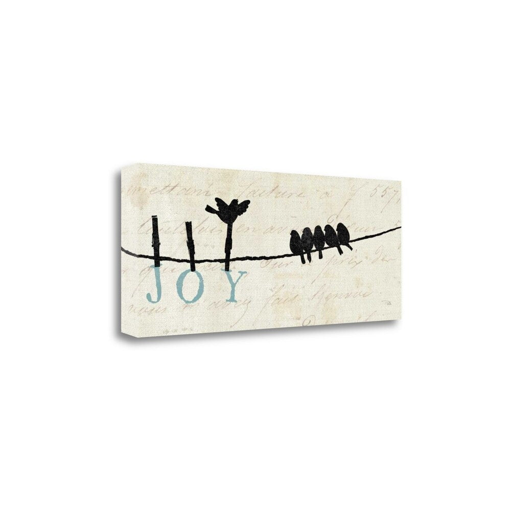 Birds On A Wire Joy By Alain Pelletier - Premium Giclee Print on Gallery Wrapped Canvas - Wall Art for Living Room, Bedroom & Office Decor