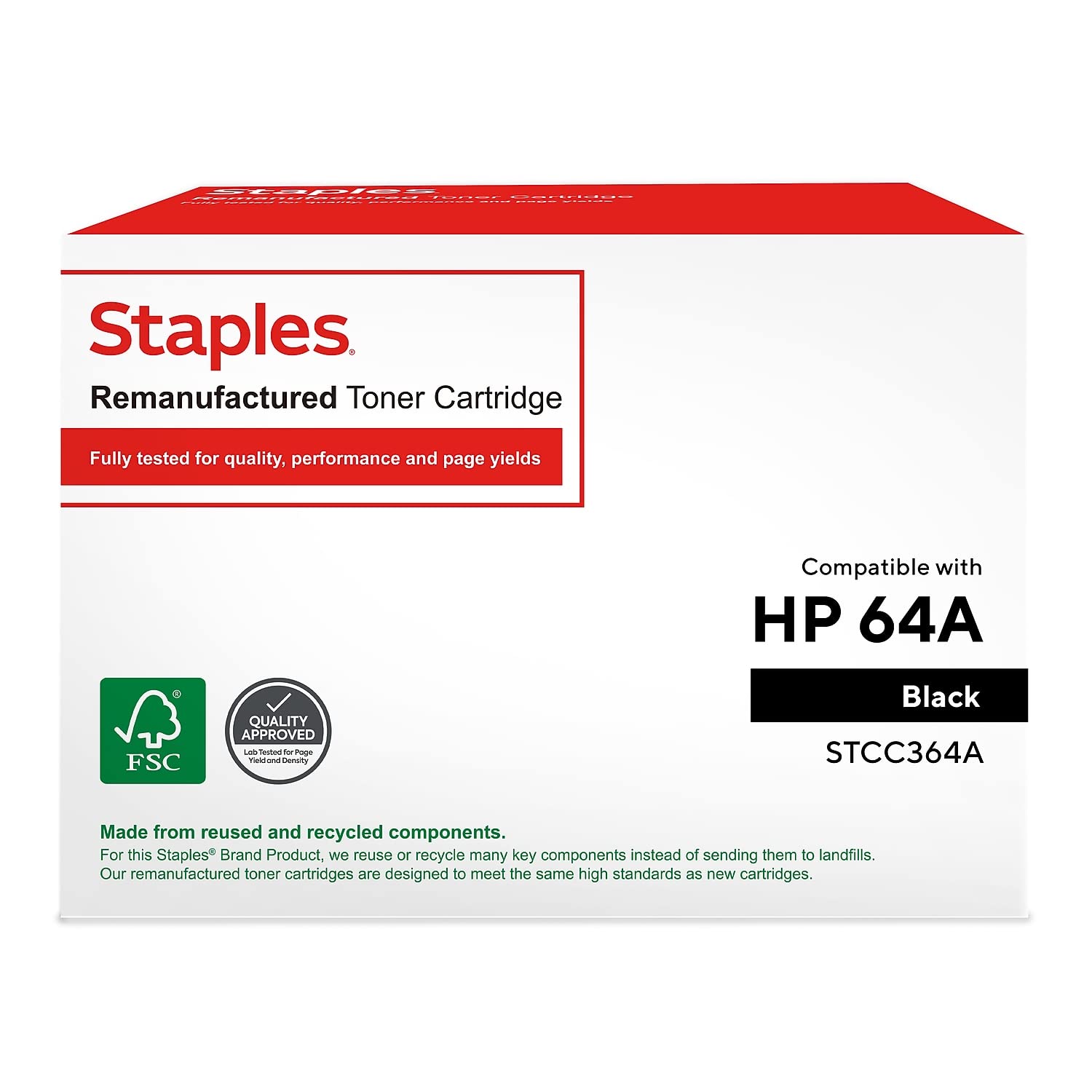 HP 64A Compatible Remanufactured Black Toner Cartridge - High Yield Replacement for HP Printers | Perfect for Home Office & Small Business Printing Needs