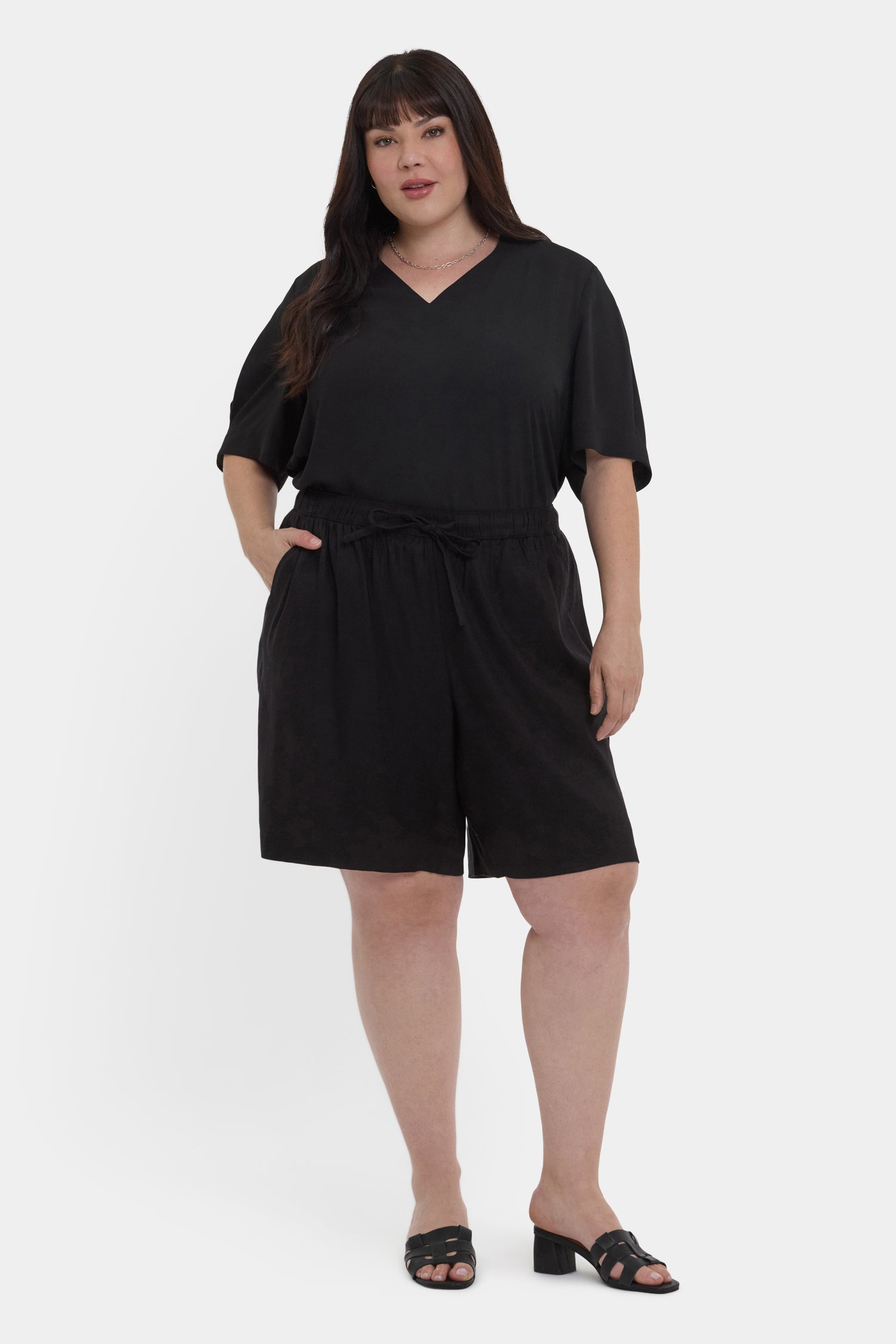 Plus Size Breezy Bermuda Shorts for Women - Black | Comfortable & Stylish Casual Wear for Summer Outings