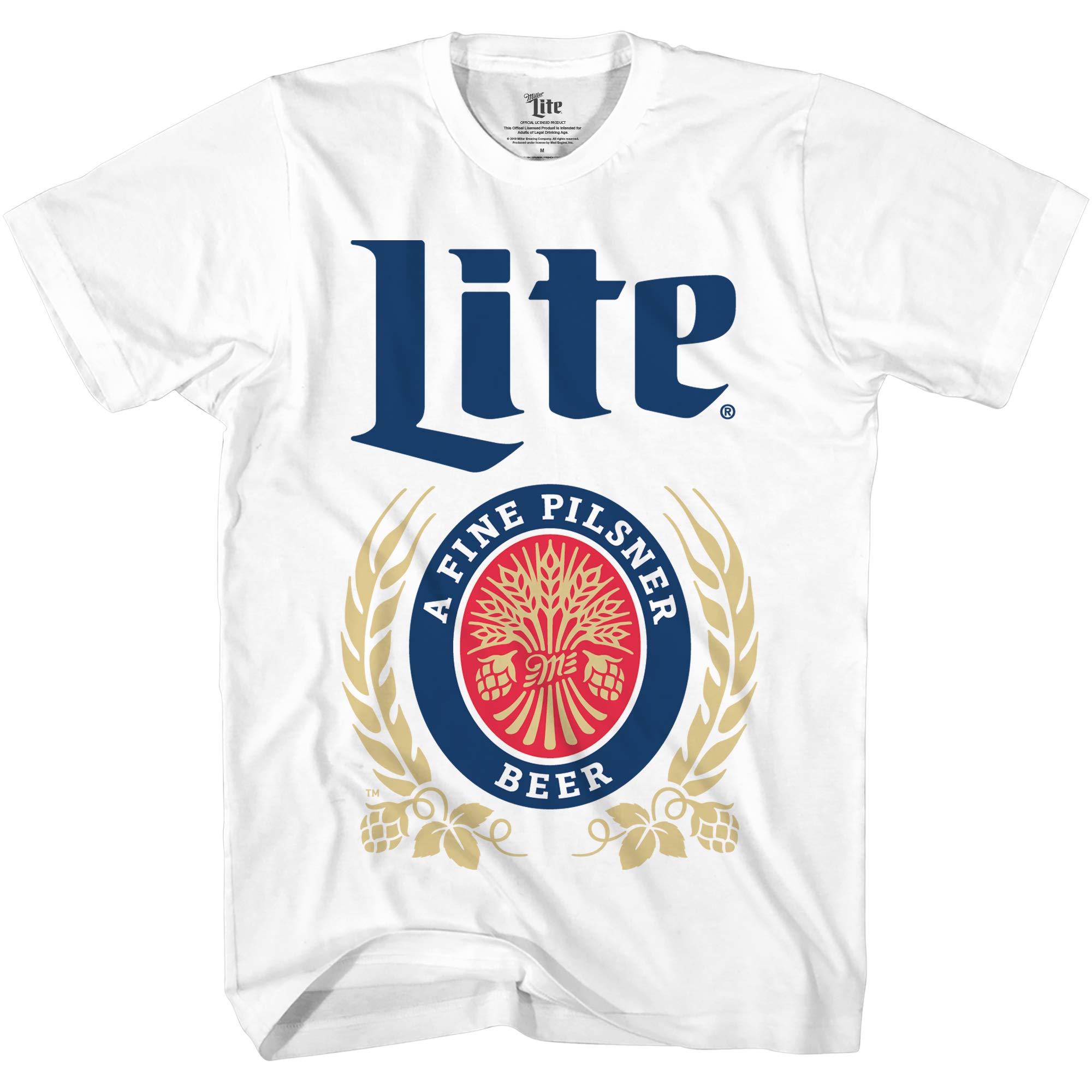 Miller Lite Men's Beer T-Shirt - Vintage Miller High Life Logo Graphic Tee for Casual Wear, Bar Outfits & Beer Lovers Gift