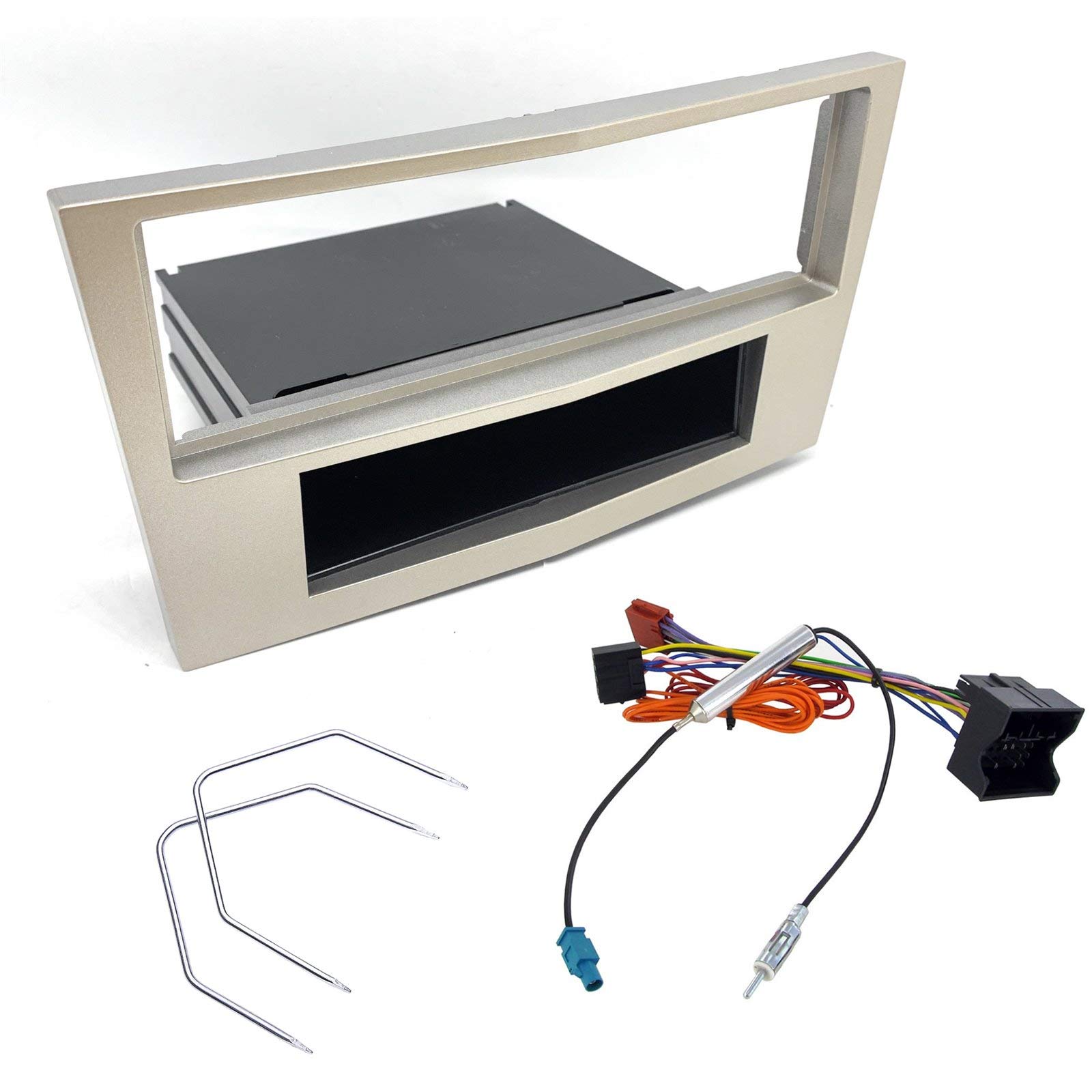 Sound-way Single DIN Car Radio Installation Kit with ISO Connector & Antenna Adapter - Compatible with Opel/Vauxhall Astra H, Antara, Corsa D, Zafira B - Perfect for Aftermarket Stereo Upgrade in European Vehicles