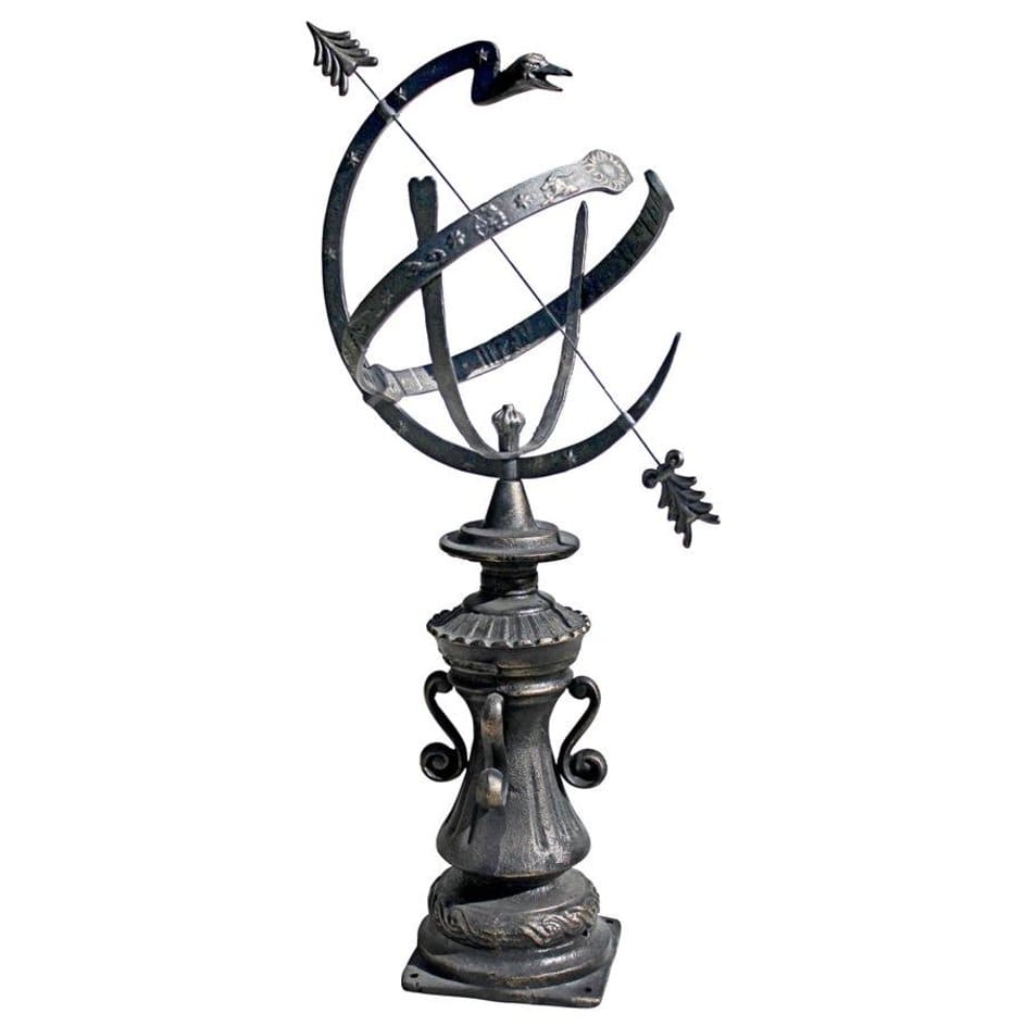 Design Toscano Authentic Hyde Park Garden Armillary Sphere - Vintage Outdoor Decor for Patio, Garden, and Backyard