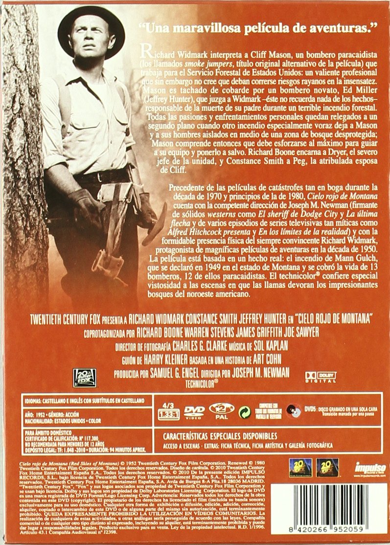 Red Skies of Montana Smoke Jumpers DVD - PAL Reg.2 Spain Import for Adventure Lovers