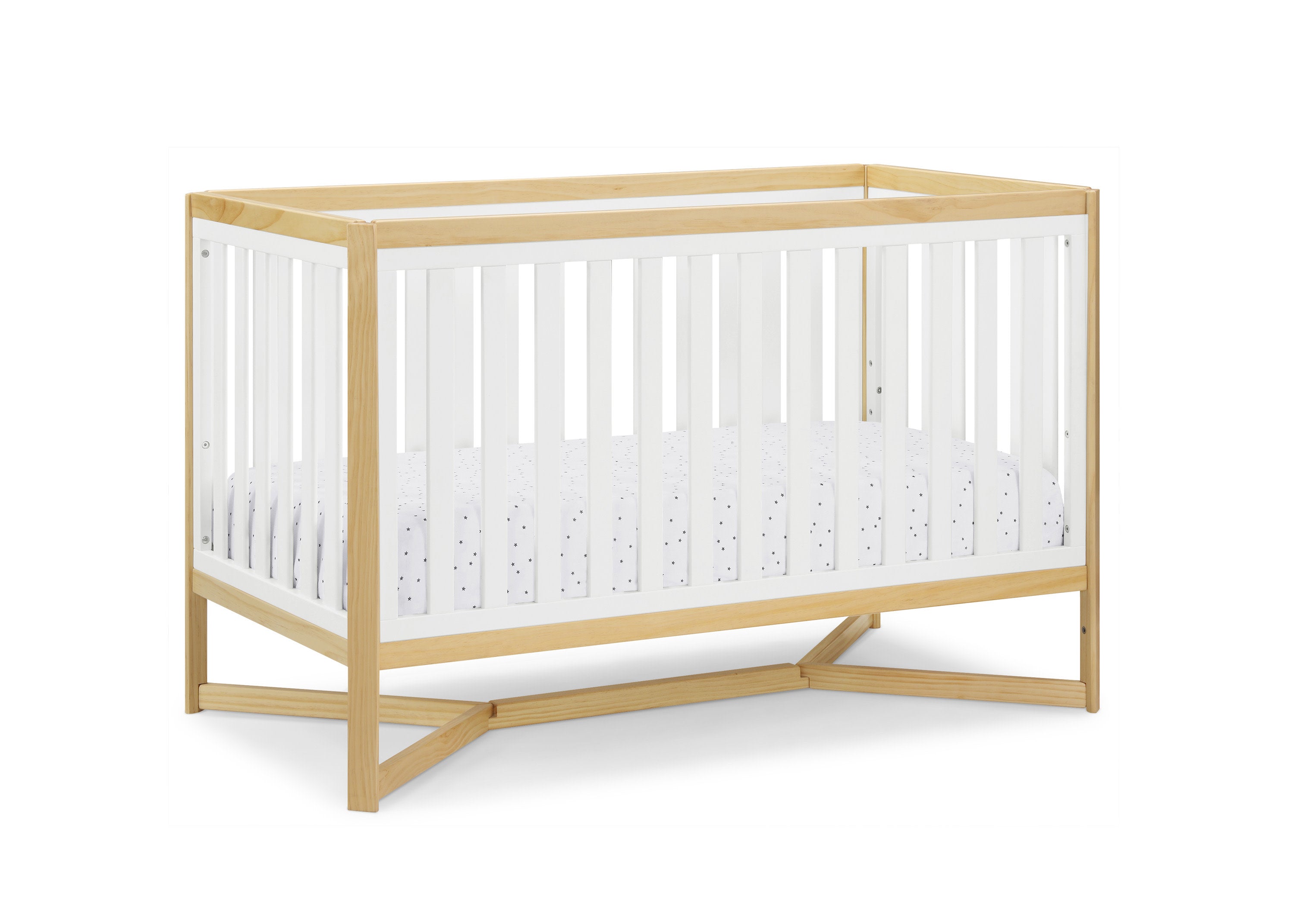 Tribeca 4-in-1 Convertible Baby Crib - White Nursery Furniture for Newborn to Toddler Bed - Perfect for Modern Nursery Rooms & Daycare Centers