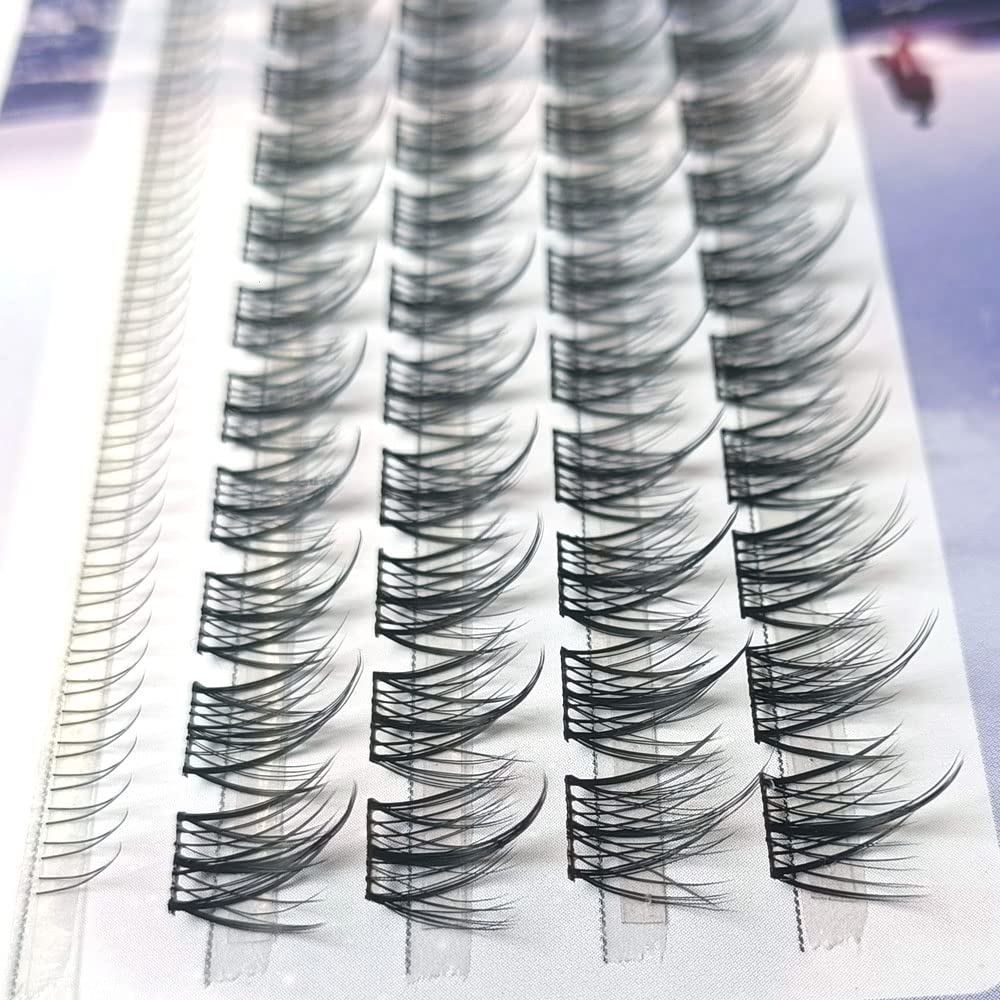3 Steps Individual Eyelashes - Slim Wide Band Easy Apply Fish Tail A Shape Fairy Lash Extensions | Segmented Cluster Lashes for Volume & Length (Mix) | Perfect for Bridal, Party & Special Occasion Makeup