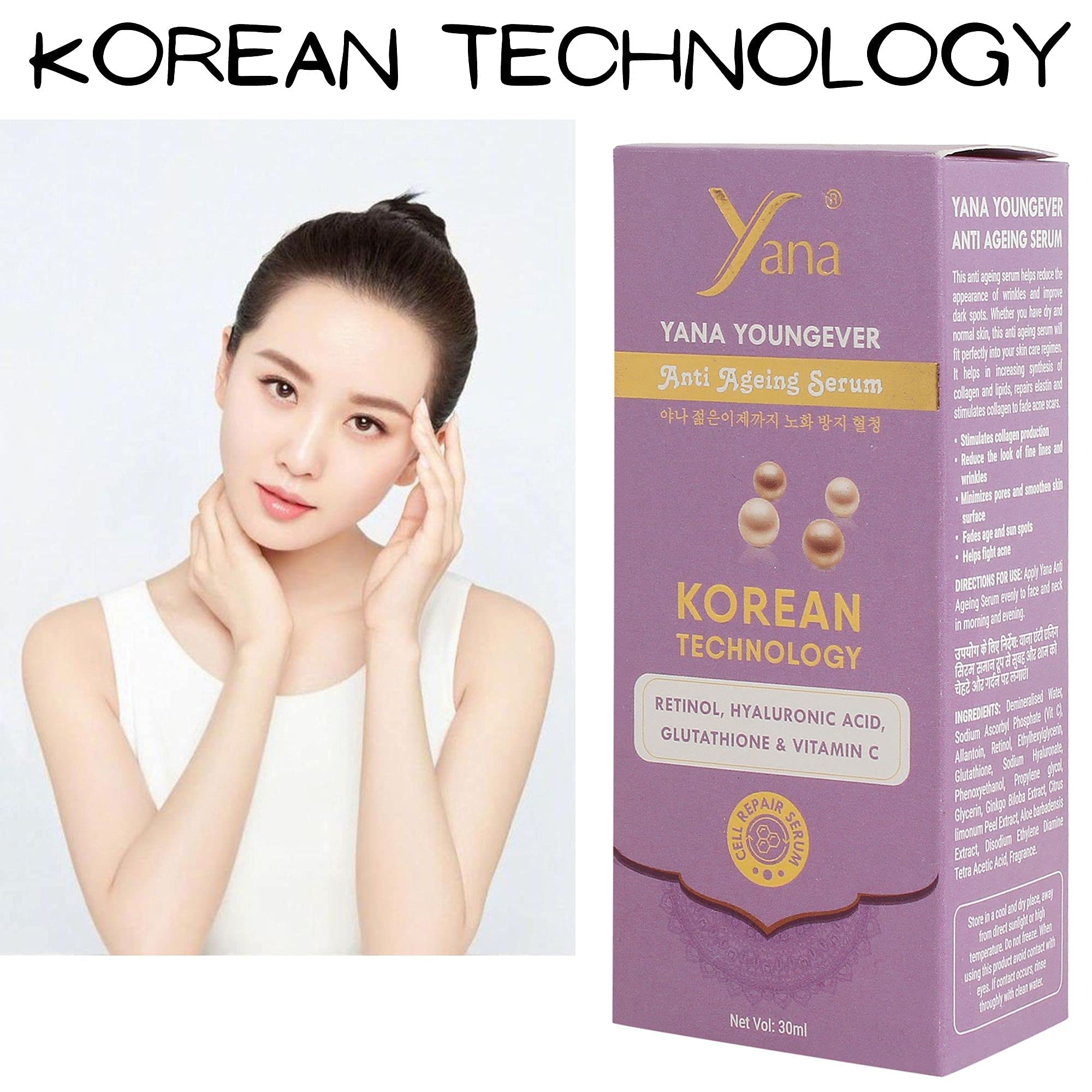 YANA YOUNG Anti-Aging Serum Spray Cream with Korean Retinol Technology - Hydrating Face Mist for Wrinkles & Fine Lines | Perfect for Night Routine & Travel Skincare