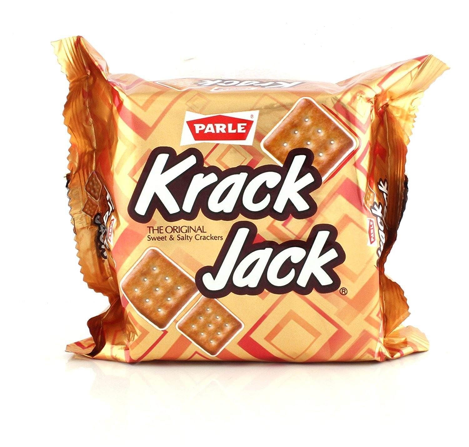 Parle Krack Jack Crackers - 264.6g (9.3oz) - Family 6 Pack (Pack of 4) - Crunchy Snacks for Parties, School Lunch & On-the-Go