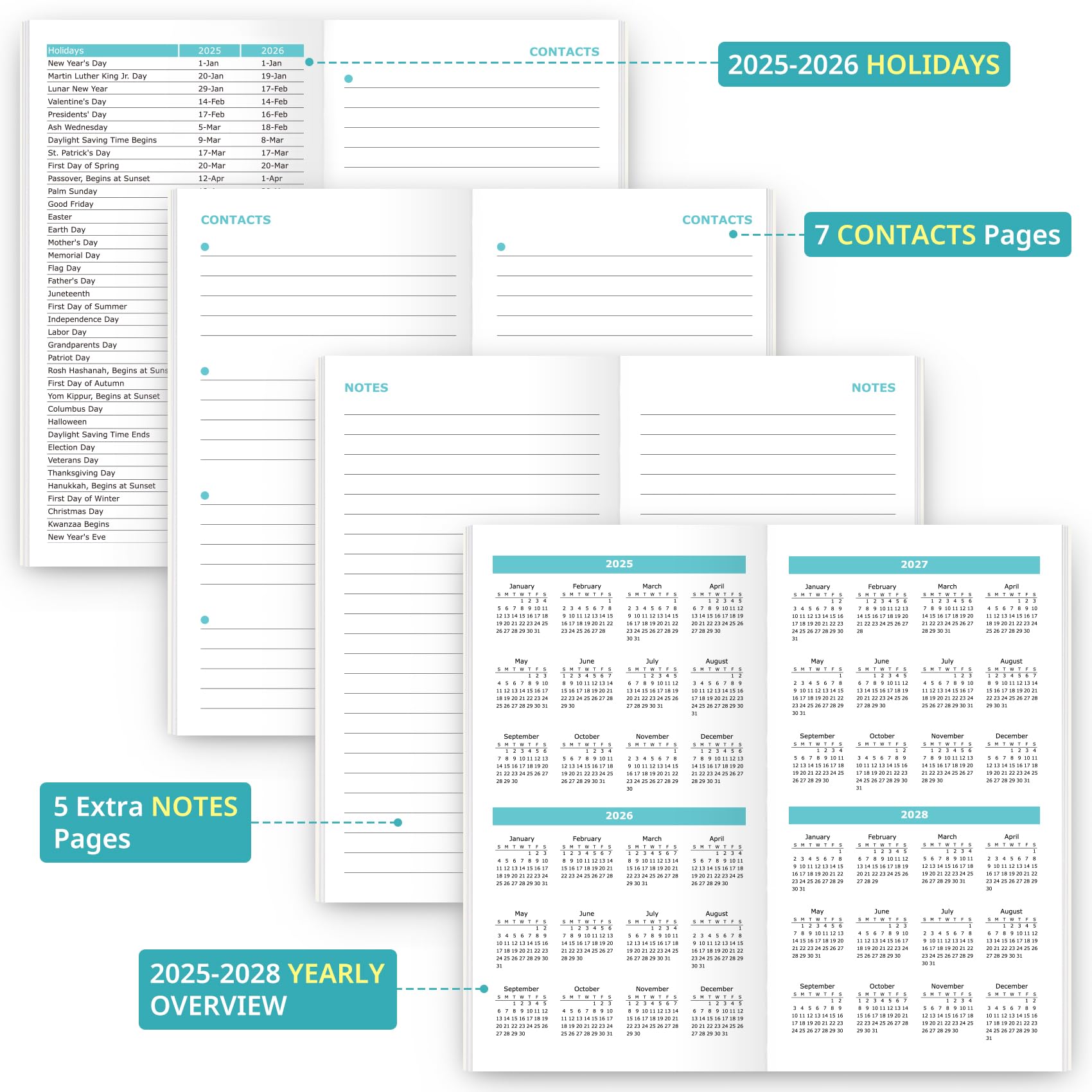 2025-2026 Pocket Calendar for Women - Two Year Monthly Planner (Jan 2025-Dec 2026), Compact 6.5