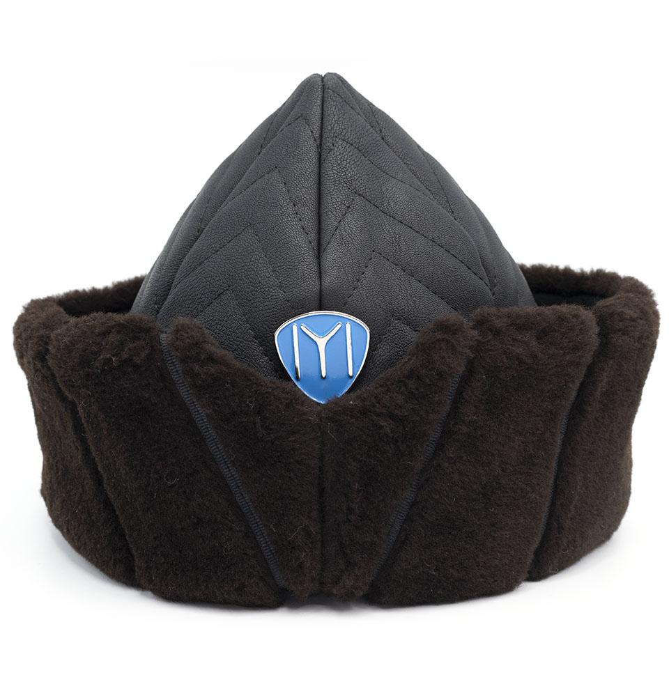 Authentic Bork Ertugrul Fur Leather Hat for Kids - Ottoman Style Winter Hat for Boys & Girls - Perfect for Cosplay, Historical Reenactment & Cold Weather Protection